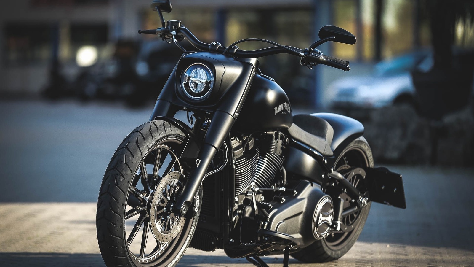 harley davidson, custom, thunderbike, dark dude