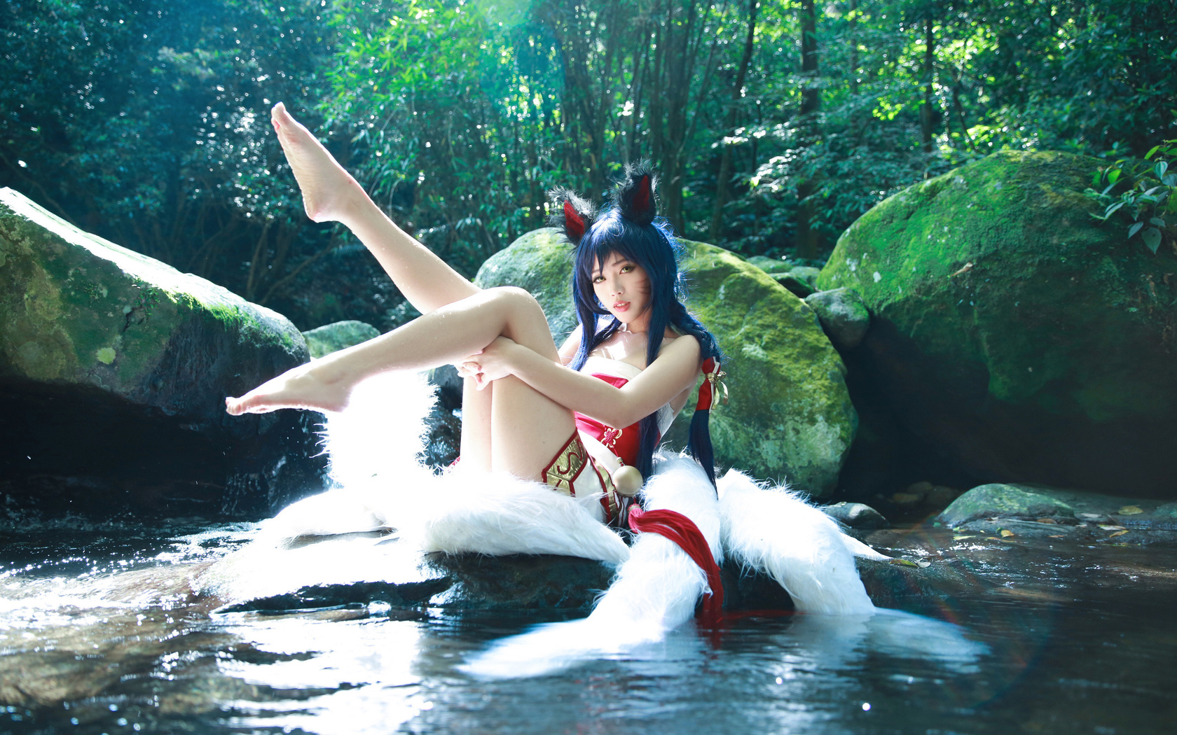 ahri, cosplay, league of legends, nine tailed fo