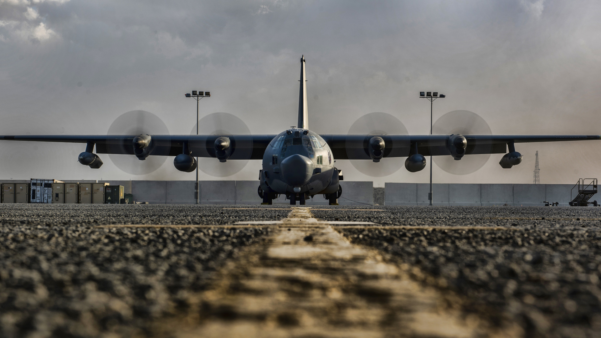 lockheed mc-130 combat talon, 4k, runway, aircraft landing, us air force, lockheed mc-130, cargo airplanes