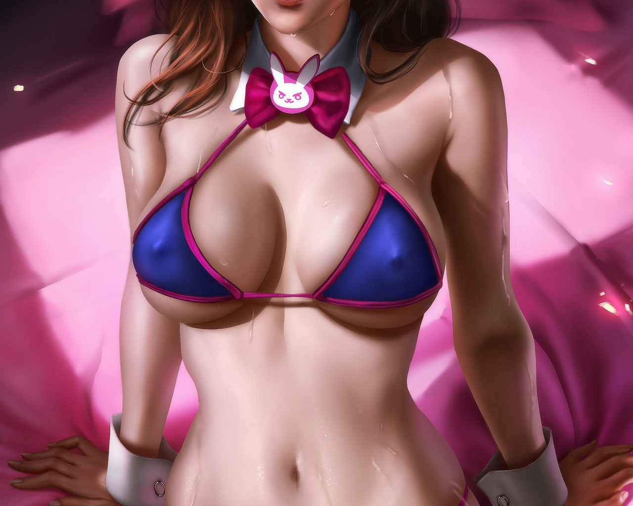 dva, overwatch, game, girl, anime, cute, bikini, pretty, panties