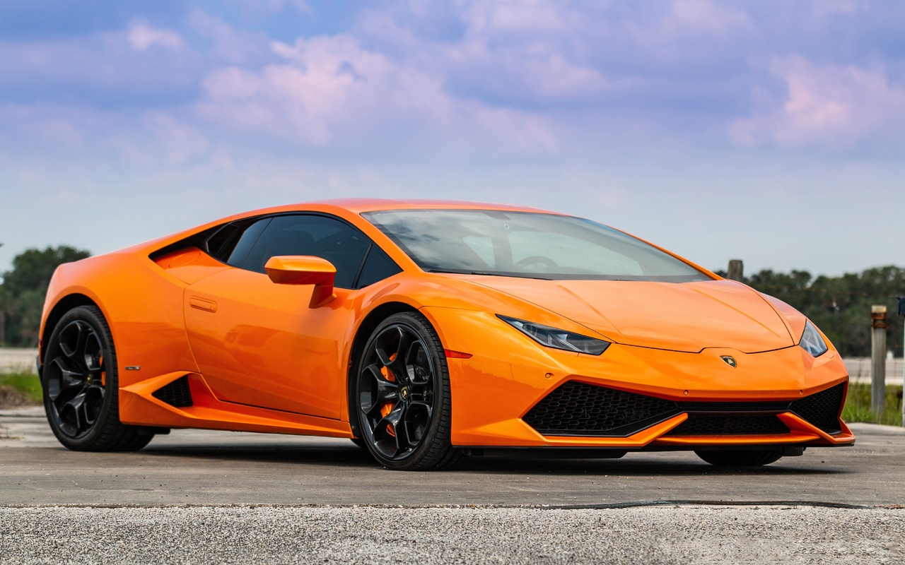 lamborghini, orange, huracan