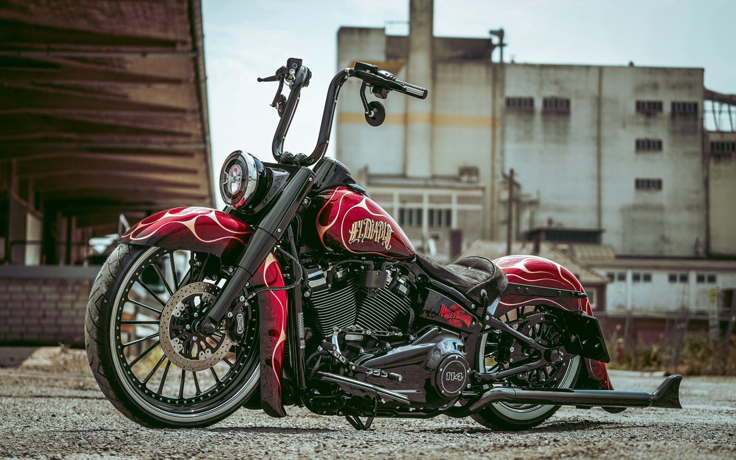 harley davidson, custom, thunderbike, el diablo