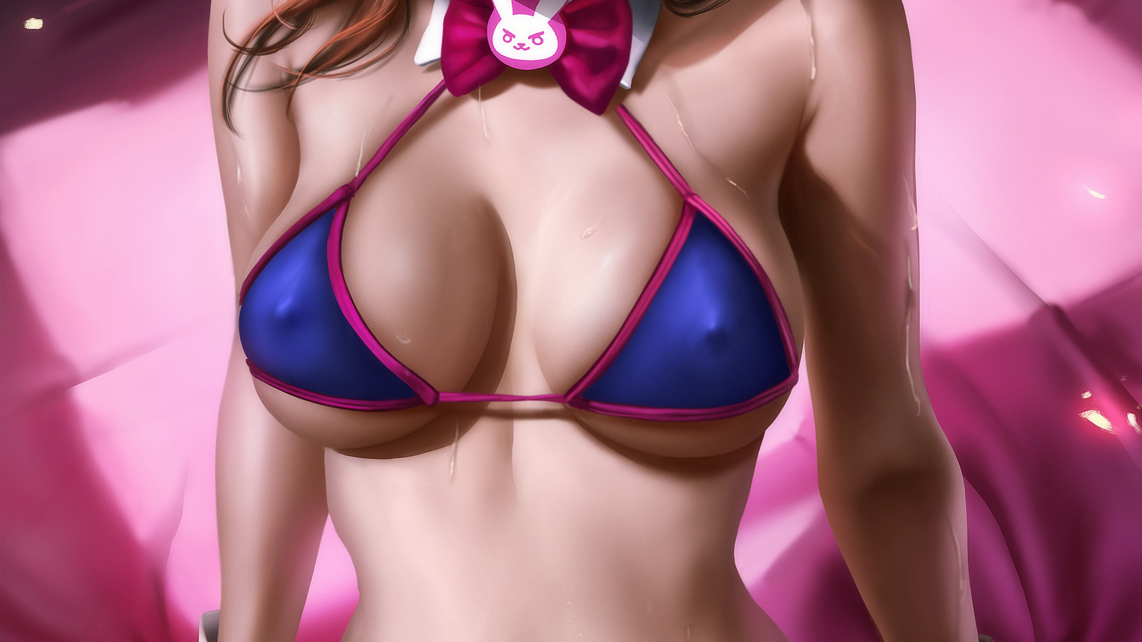 dva, overwatch, game, girl, anime, cute, bikini, pretty, panties