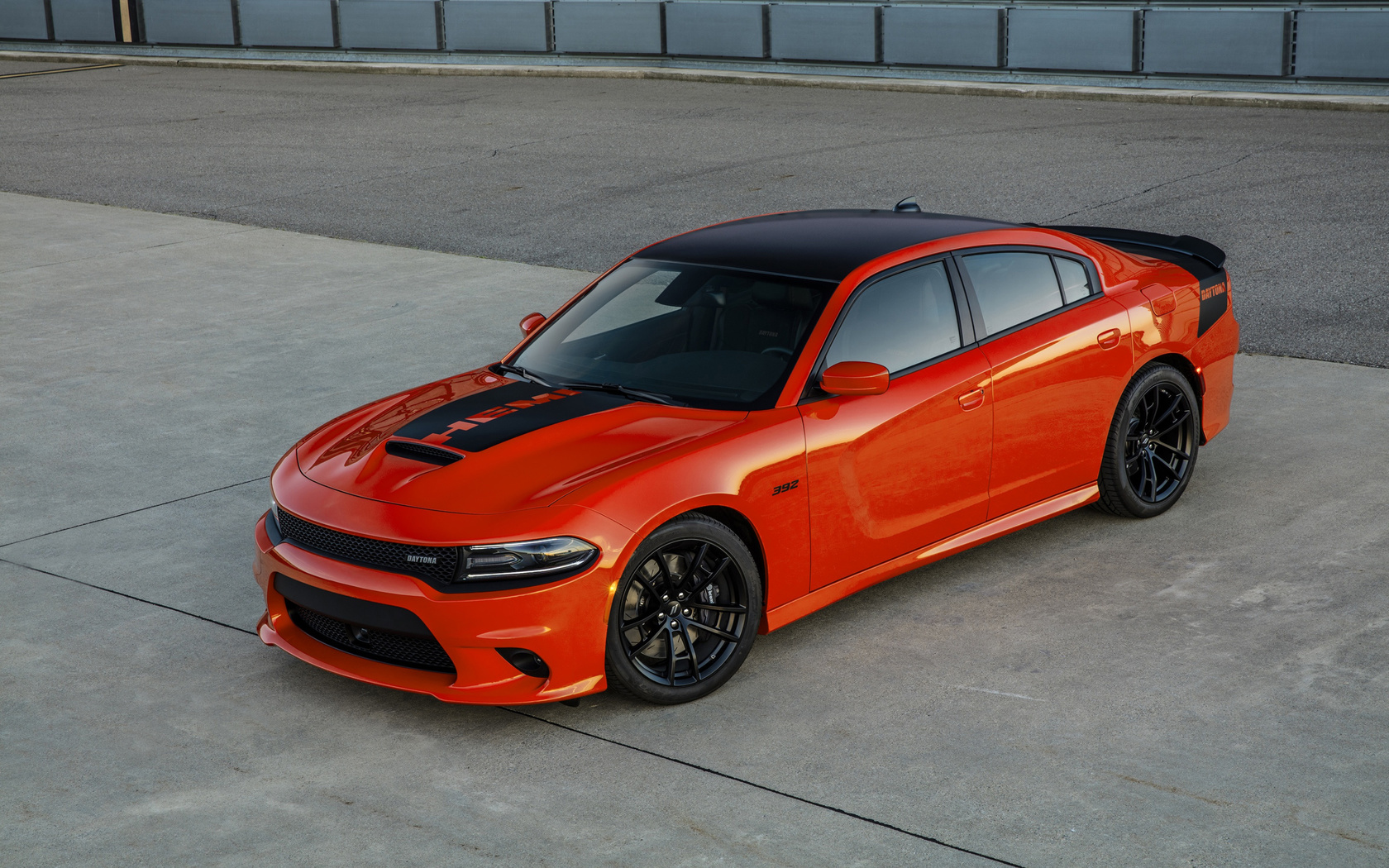 dodge charger, daytona, 392, front view, exterior, orange