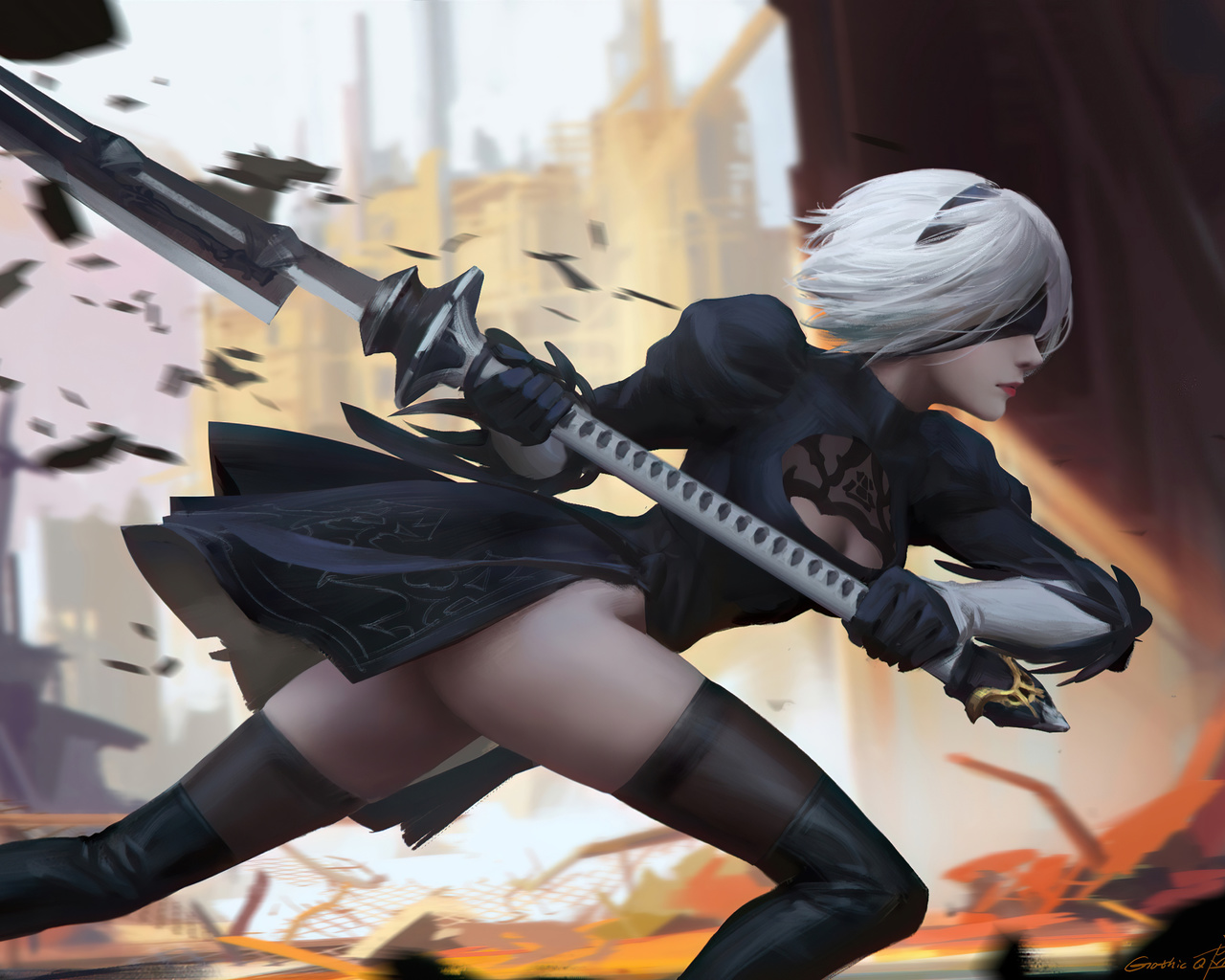 nier automata, games, nier: automata, 2b