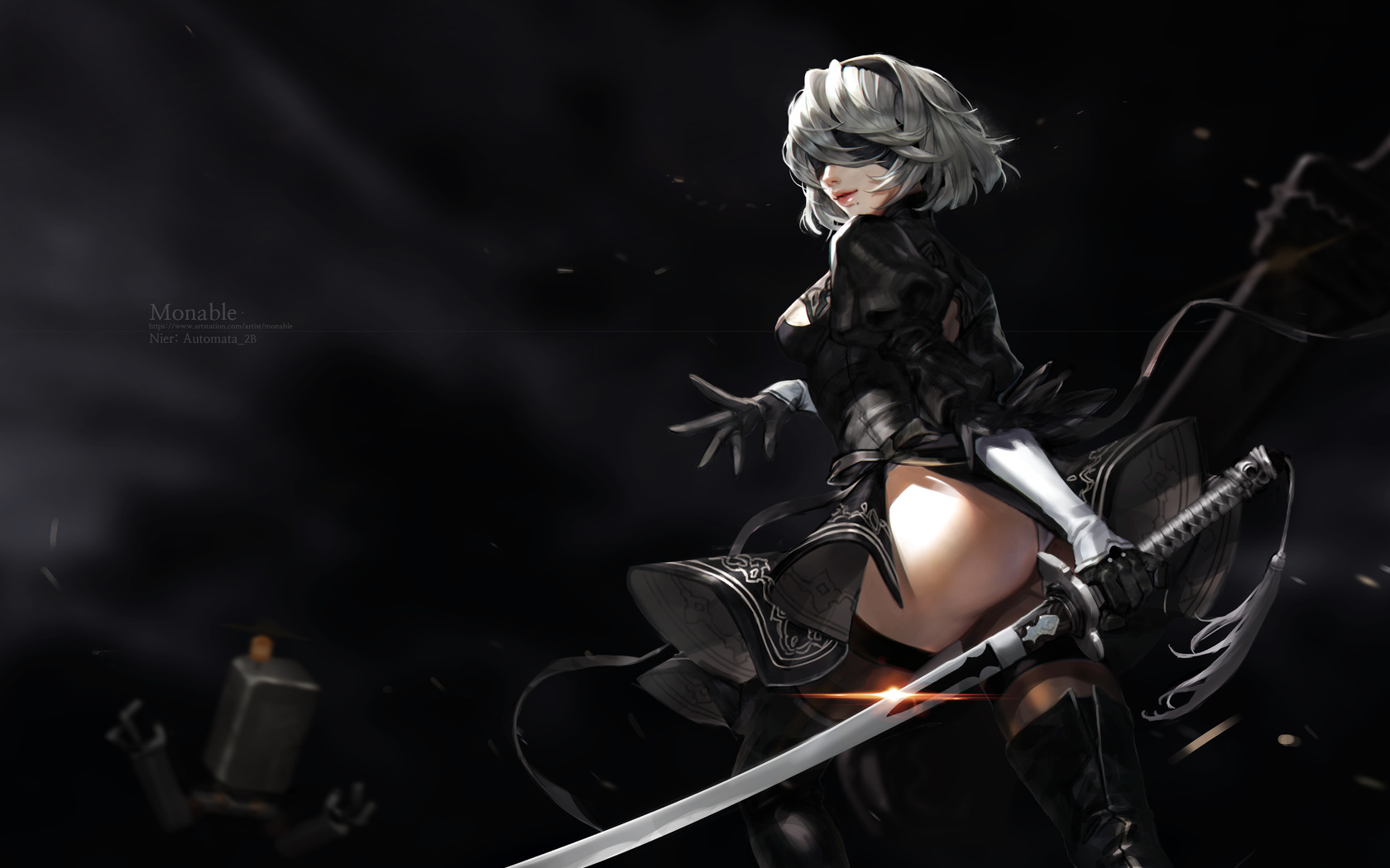 Картинки nier automata, anime, nier: automata, 2b - обои 1680x1050,  картинка №408300