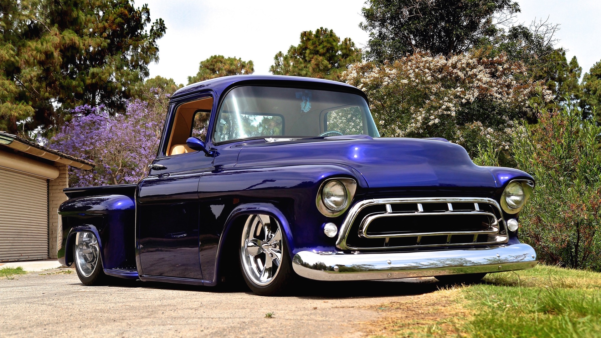 1957, chevrolet, chevy, pickup, stepside, street, rod, rodder, lowered, low, custom