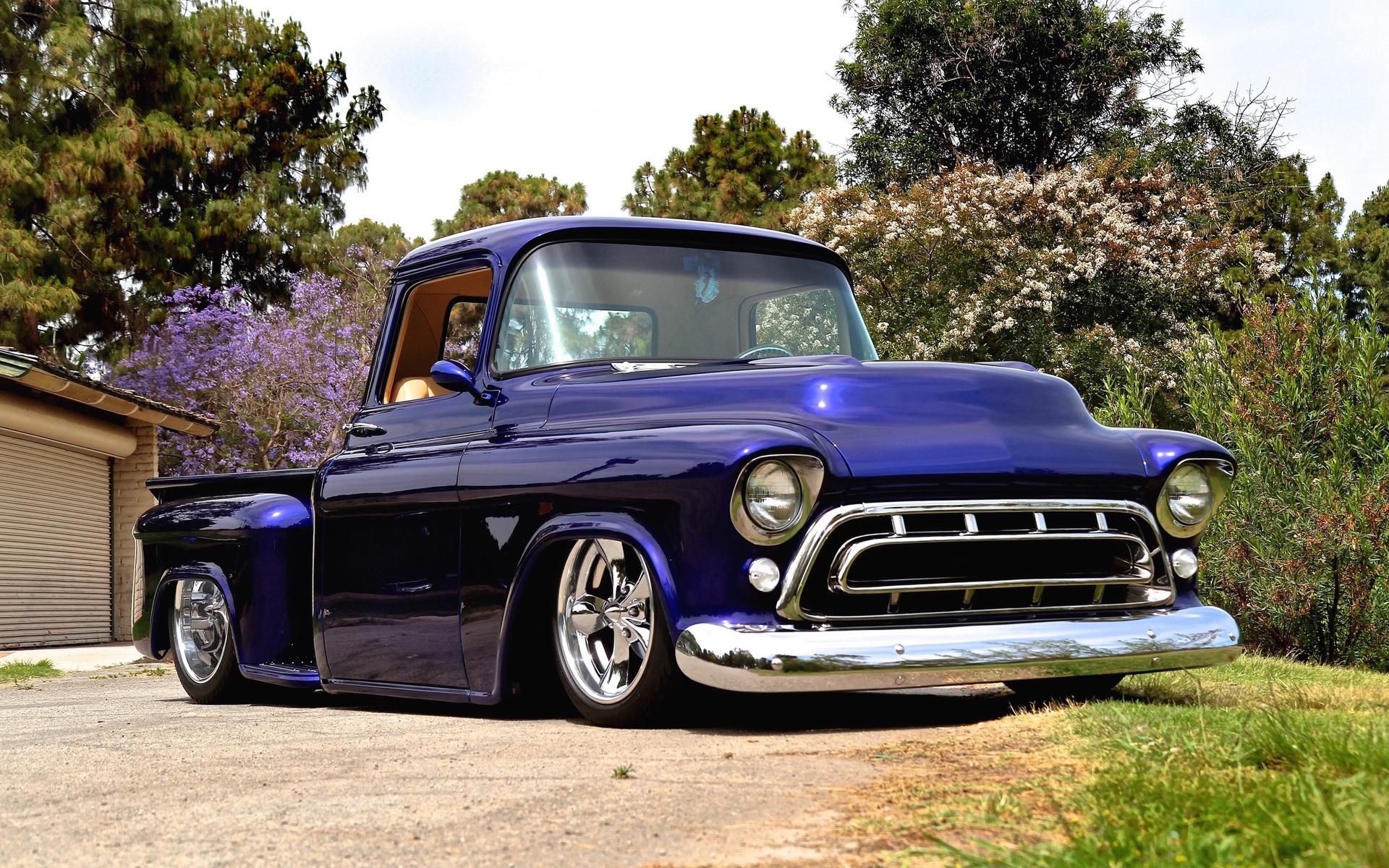 1957, chevrolet, chevy, pickup, stepside, street, rod, rodder, lowered, low, custom