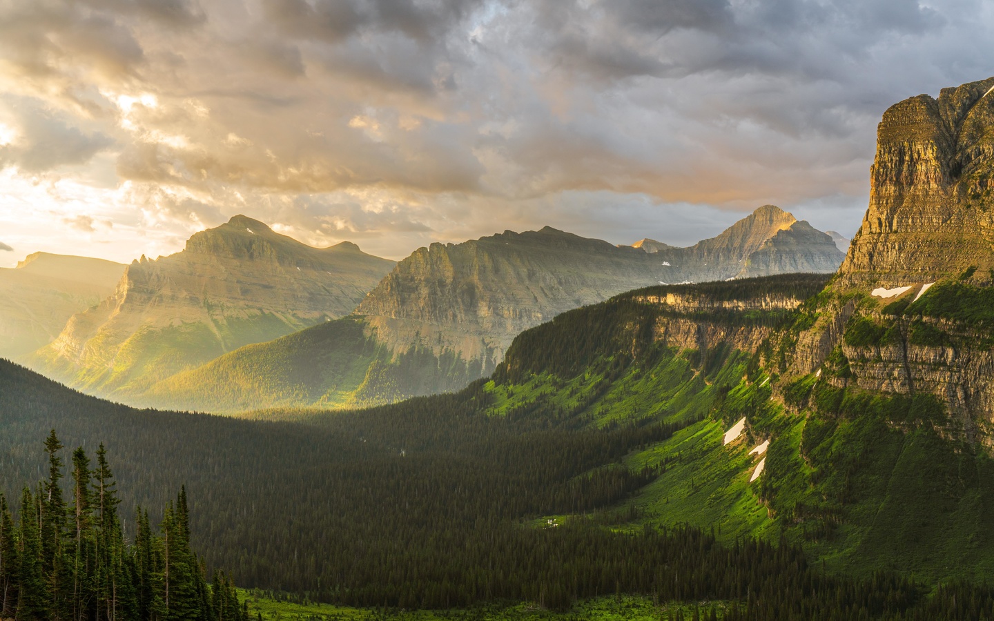 stormy, sunrise, glacier, national park