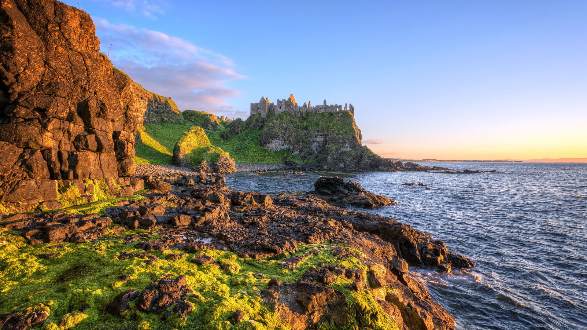 , , ,  , , antrim, northern ireland, dunluce, castle, , hdr, 