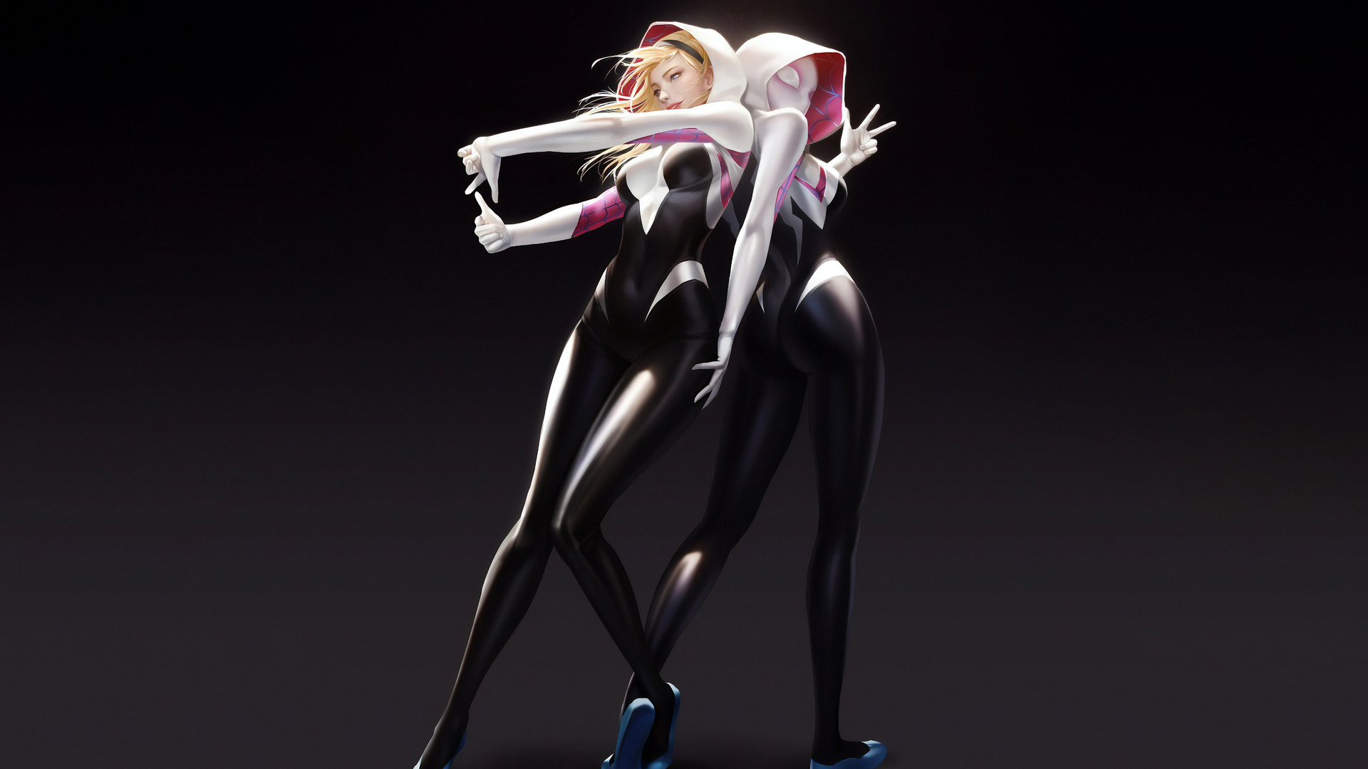 gwen stacy, spider gwen, comic, girls, superheroines, marvel, comics, ass, blonde, spider man