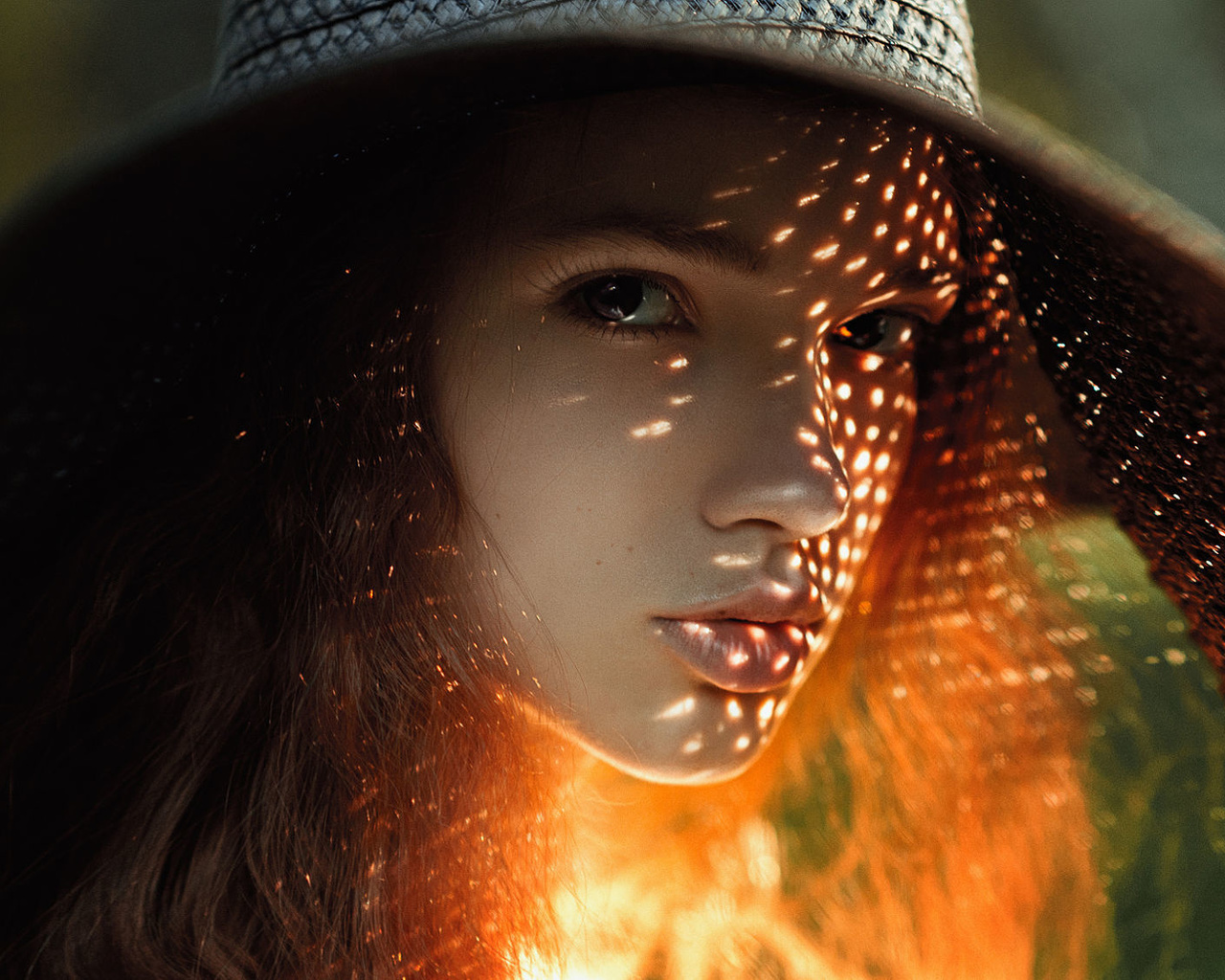 face, girl, hat, model, redhead, sunny, woman