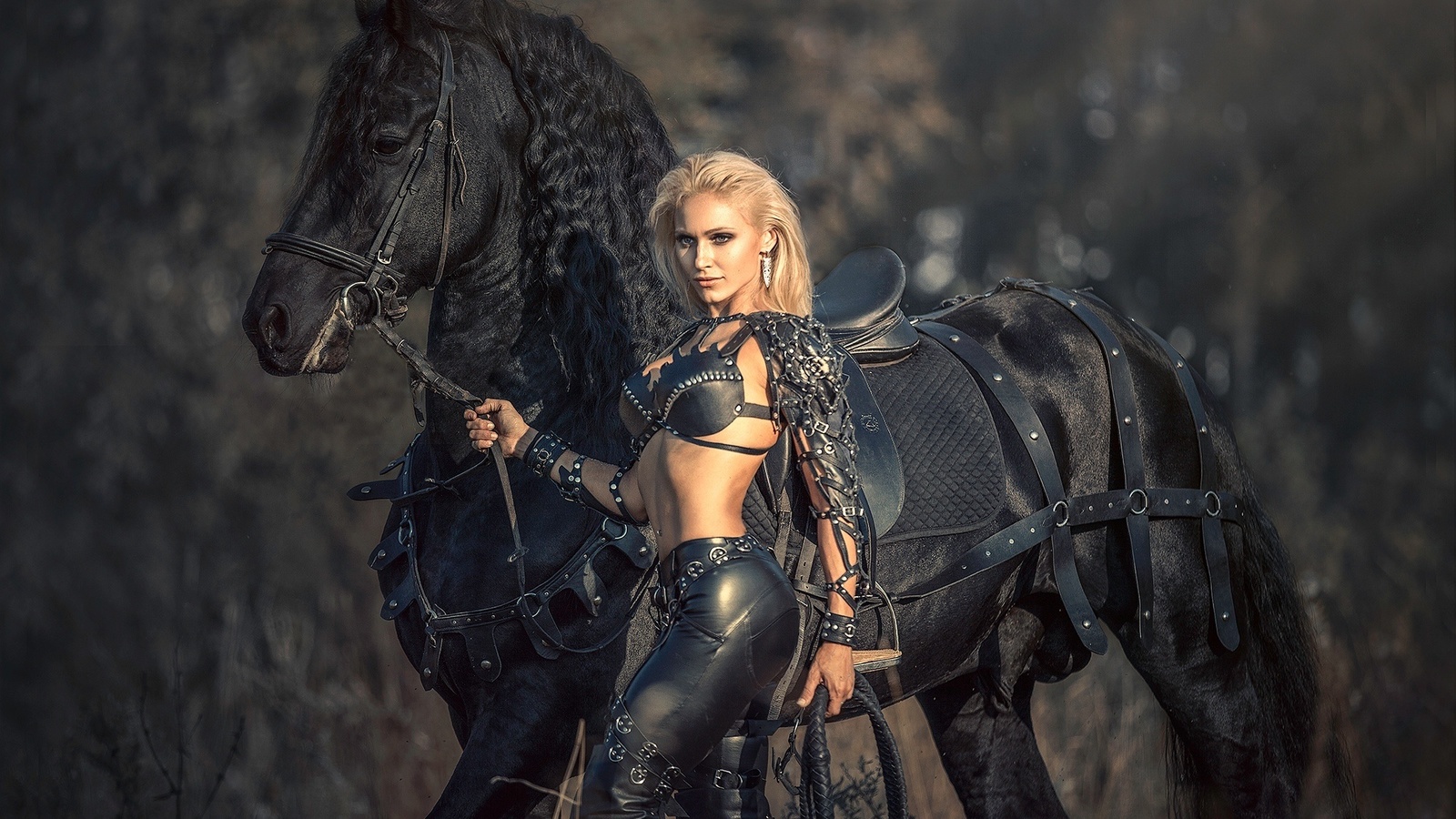 daria lefler, amazon, warrior, woman, with, black