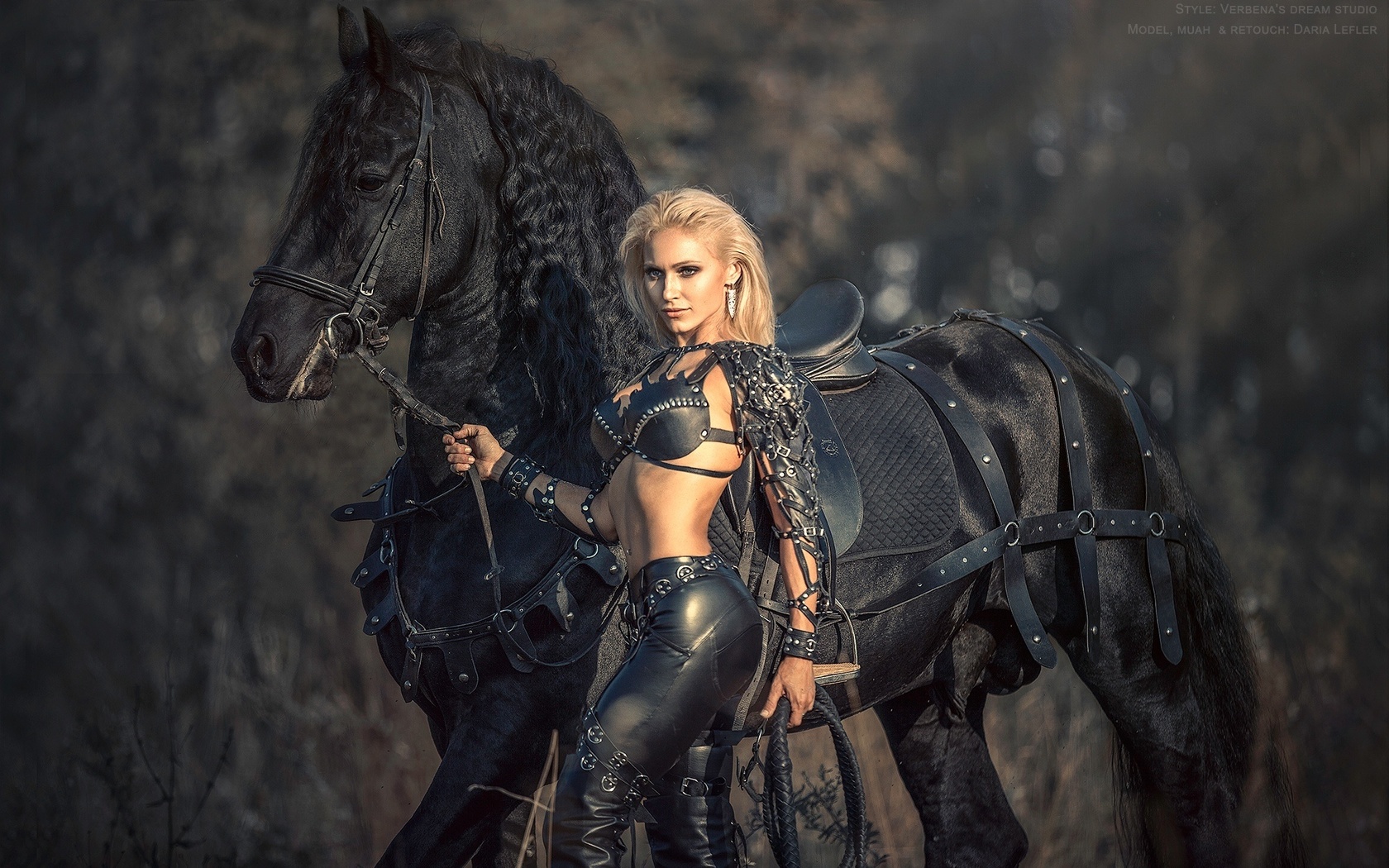 daria lefler, amazon, warrior, woman, with, black