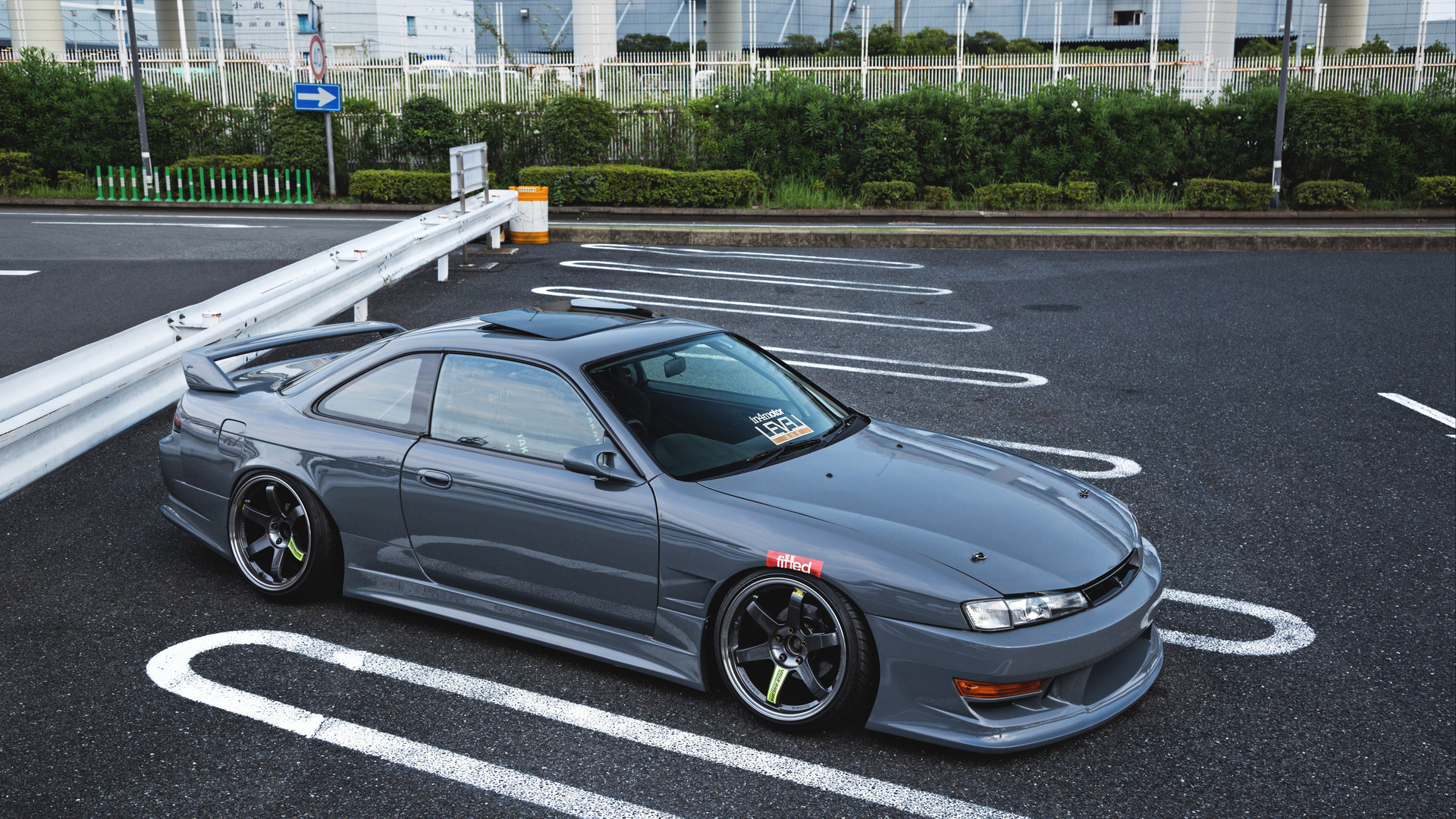 nissan, silvia, s14, jdm, gray, sports coupe, tuning