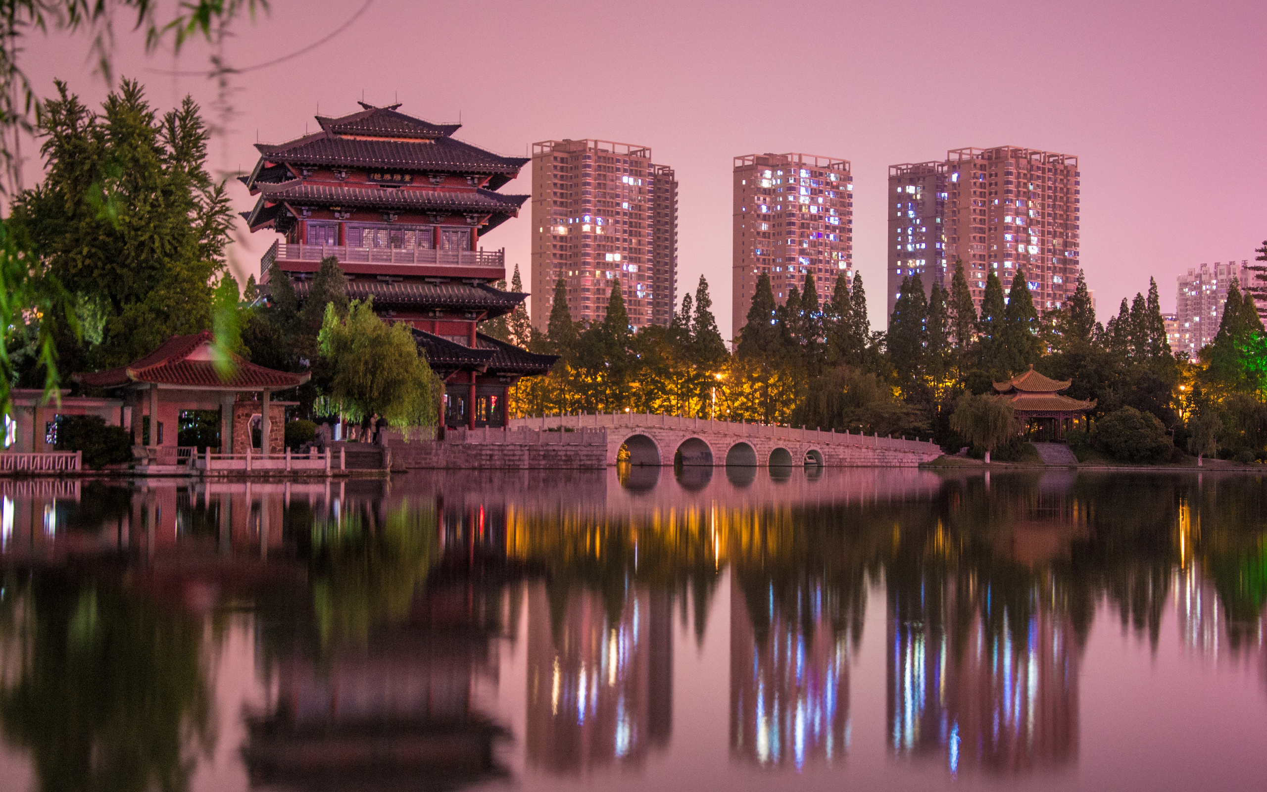 city, china, foto, night, water, , , ,,       , ,,       