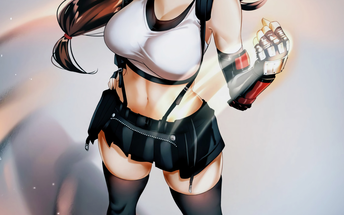 tifa lockhart, final fantasy, brunette, game girl, games, boobs, miniskirt