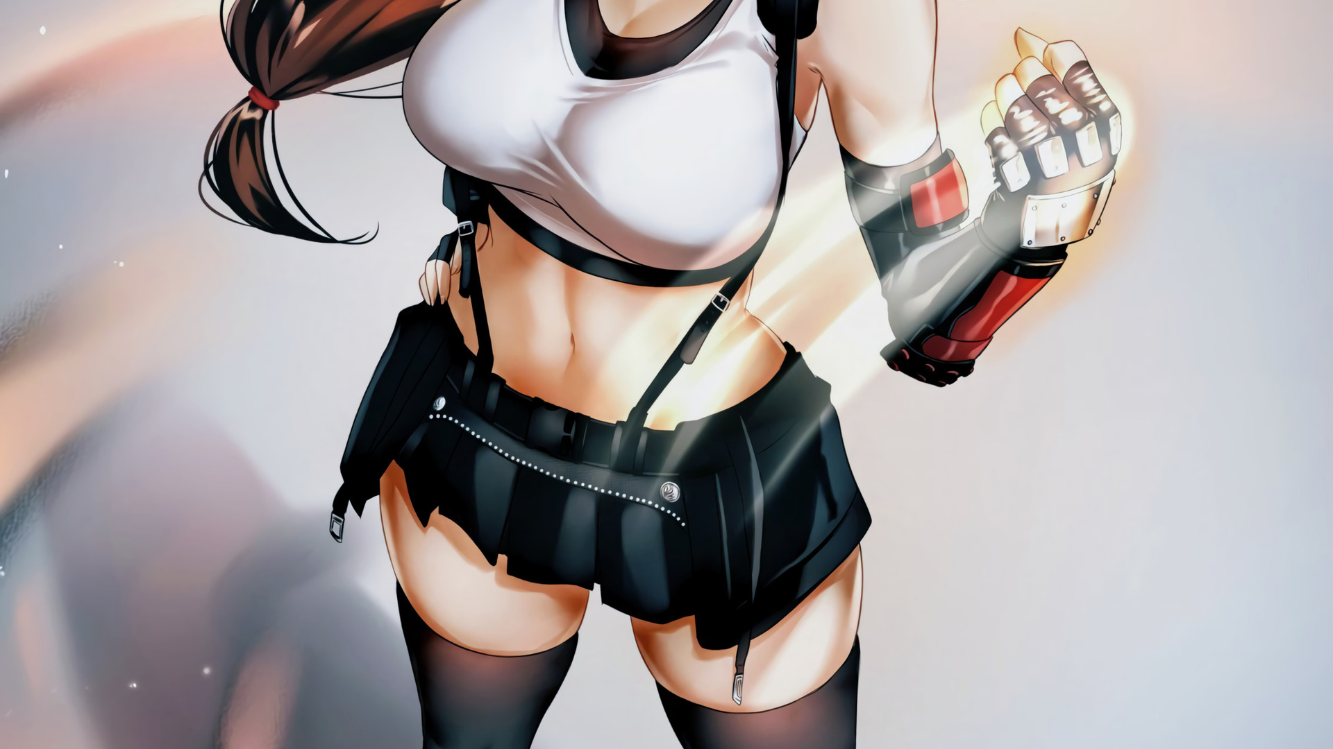 tifa lockhart, final fantasy, brunette, game girl, games, boobs, miniskirt