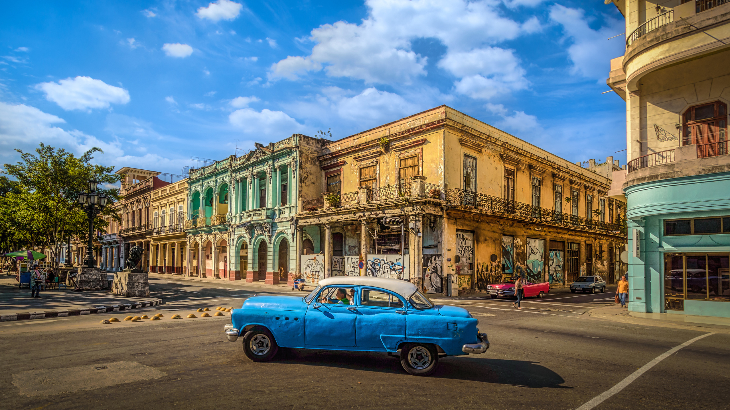 Картинки куба, дома, havana, улица, город - обои 2560x1440, картинка №428743