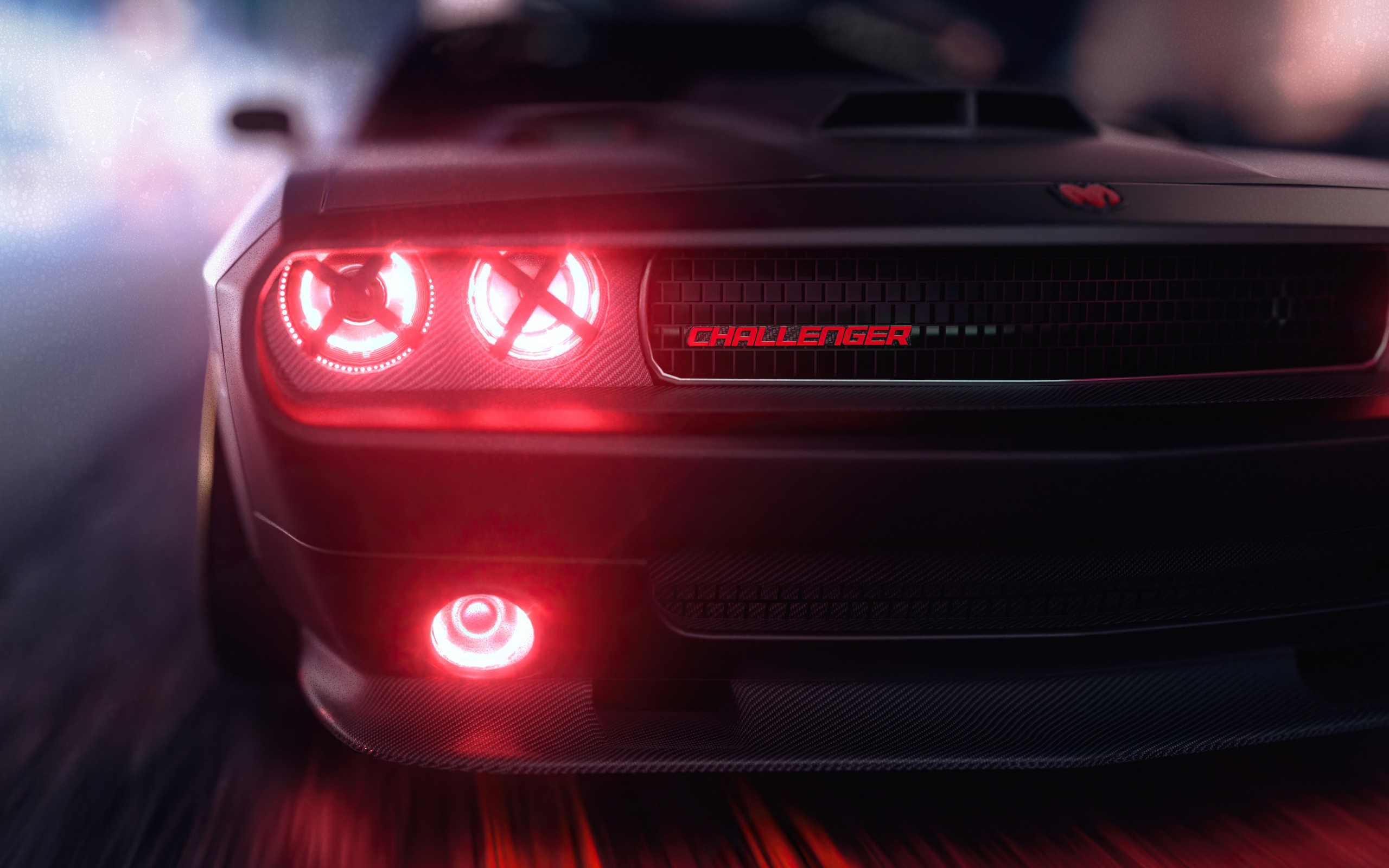 dodge, challenger, angel, headlights