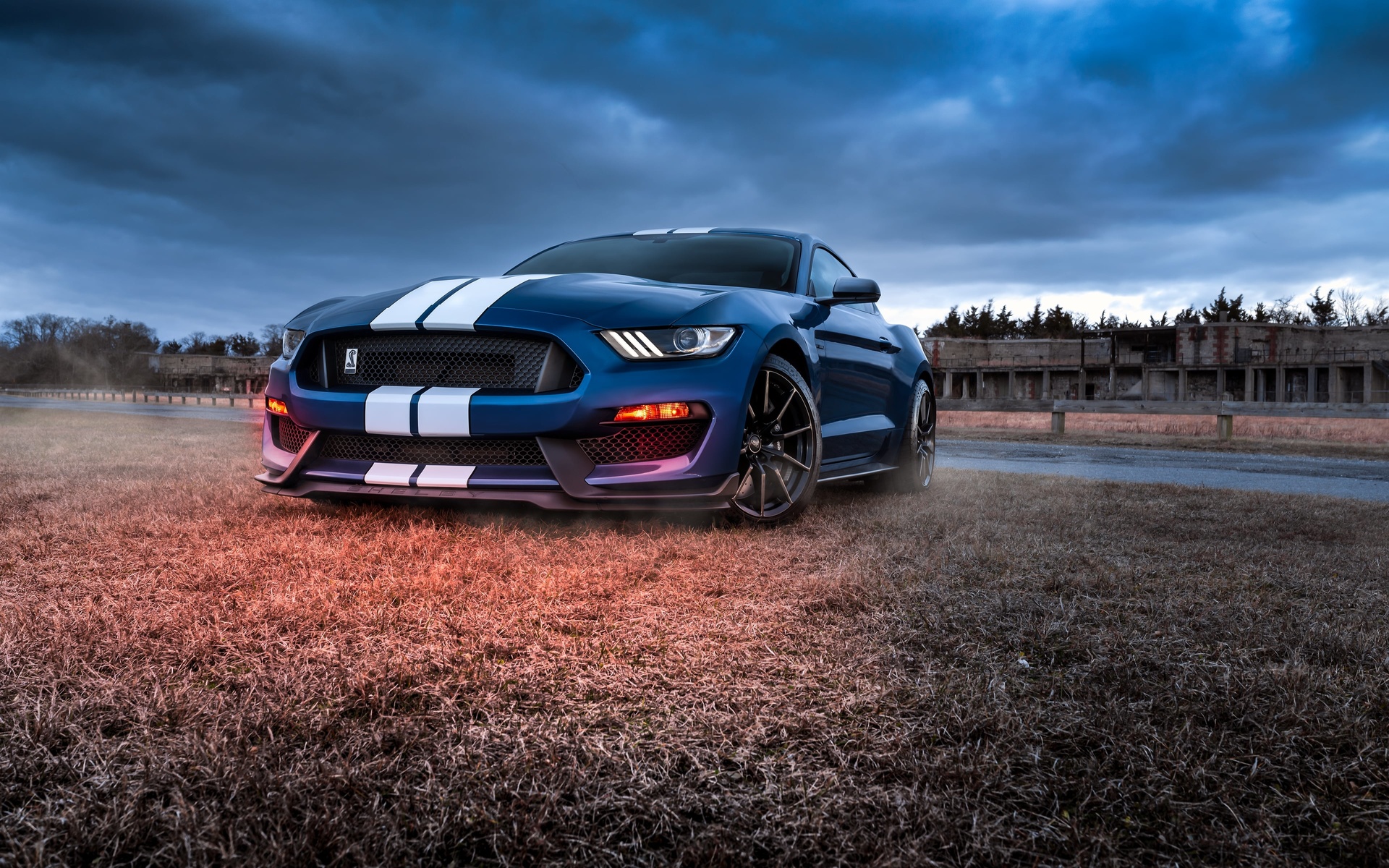 blue, car, ford, mustang