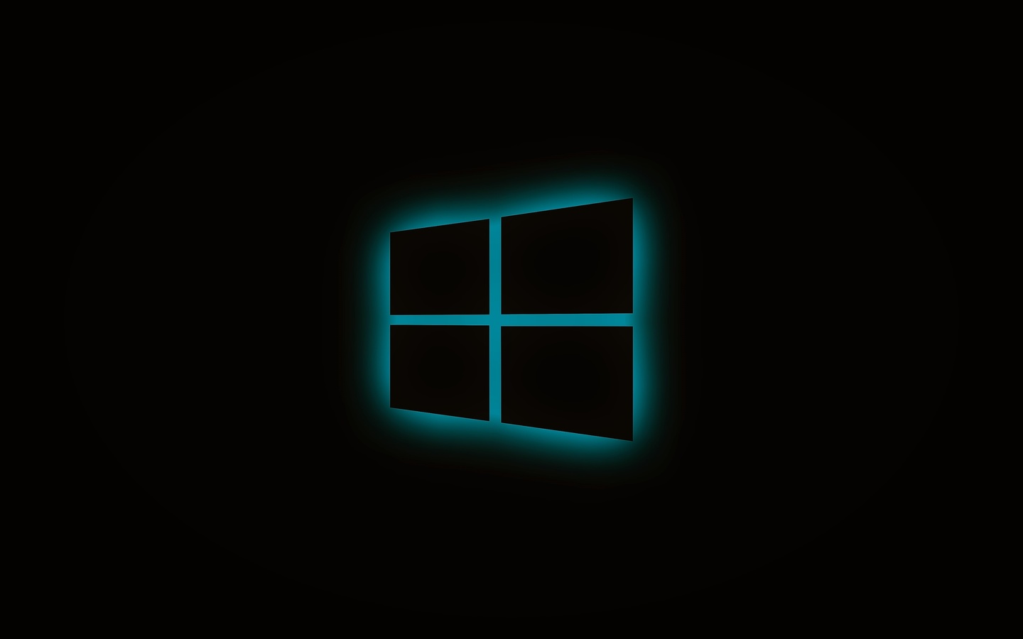 windows, glowing, logo, blue