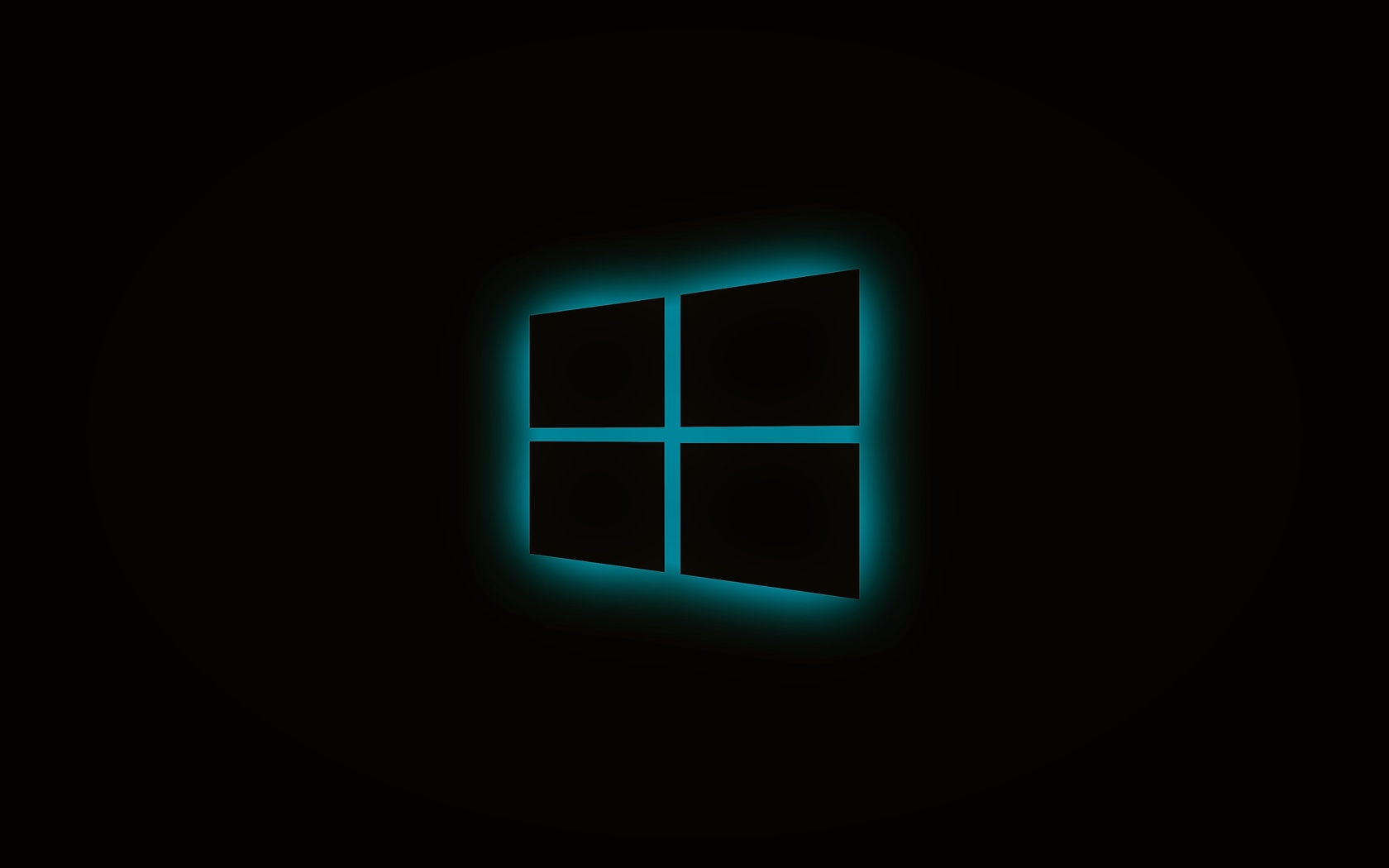 windows, glowing, logo, blue