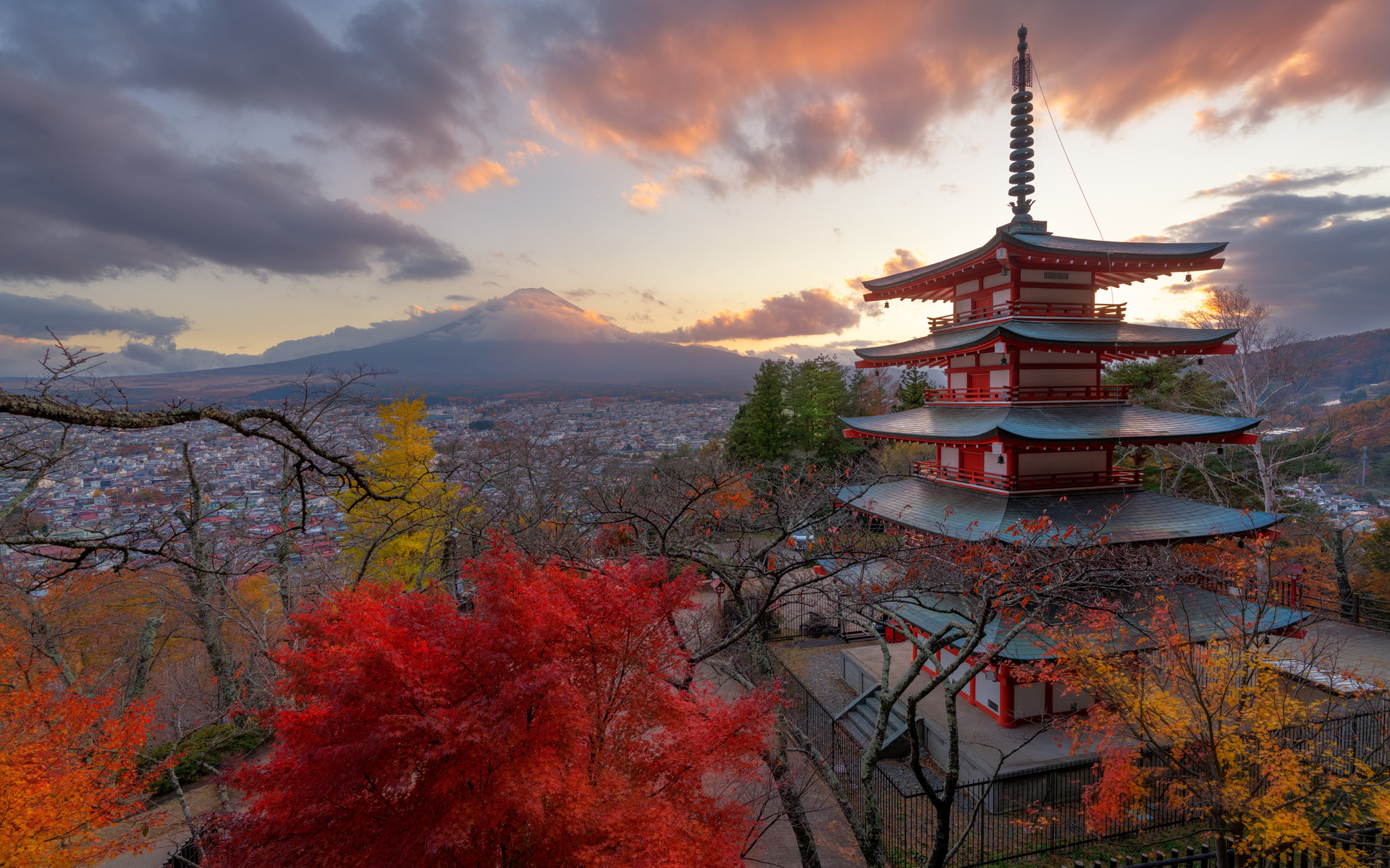 Япония пагода Фудзияма