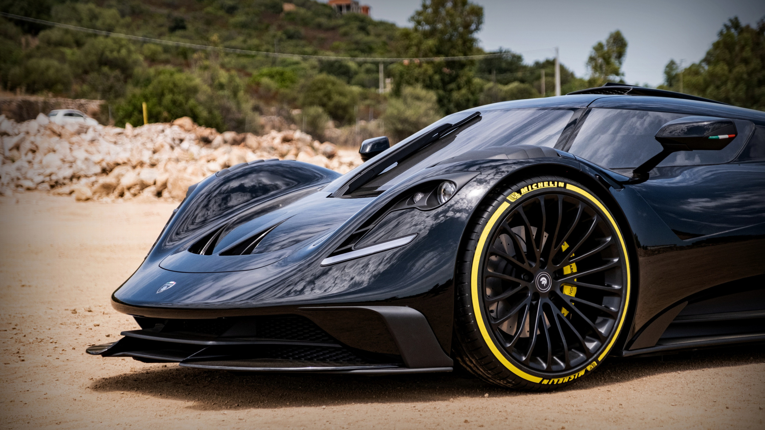 2021, ares, design, s1, project, front view, exterior, black, supercar