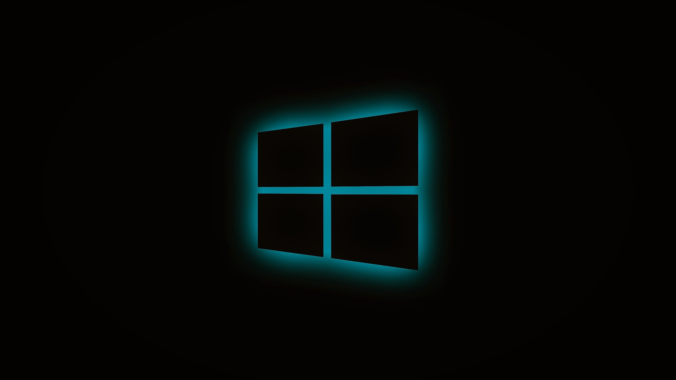 windows, glowing, logo, blue