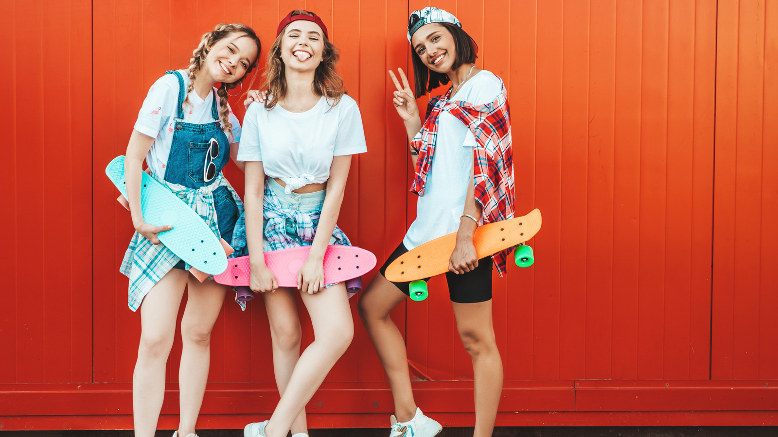 girls, charming, cute, shorts, legs, skateboard, cap