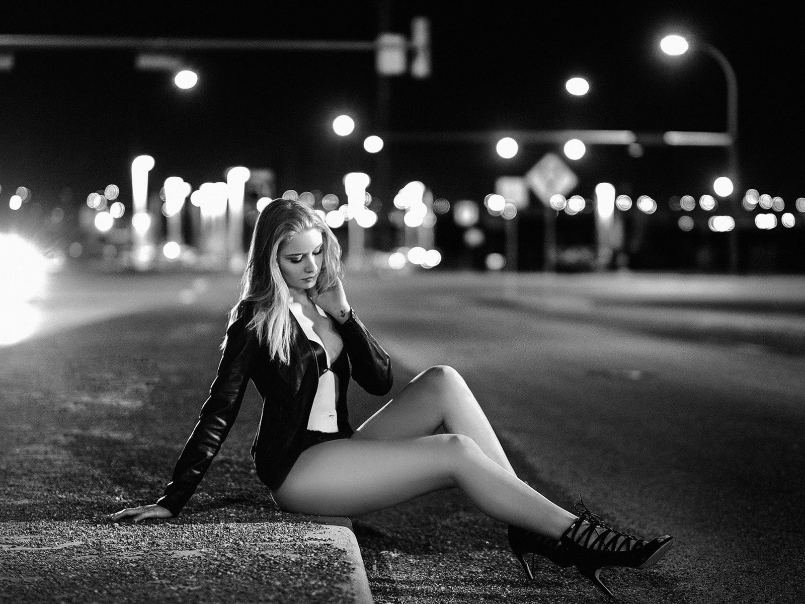 , , , , , , , enrica, girl, model, blonde, street, night, night, lighting, enrica