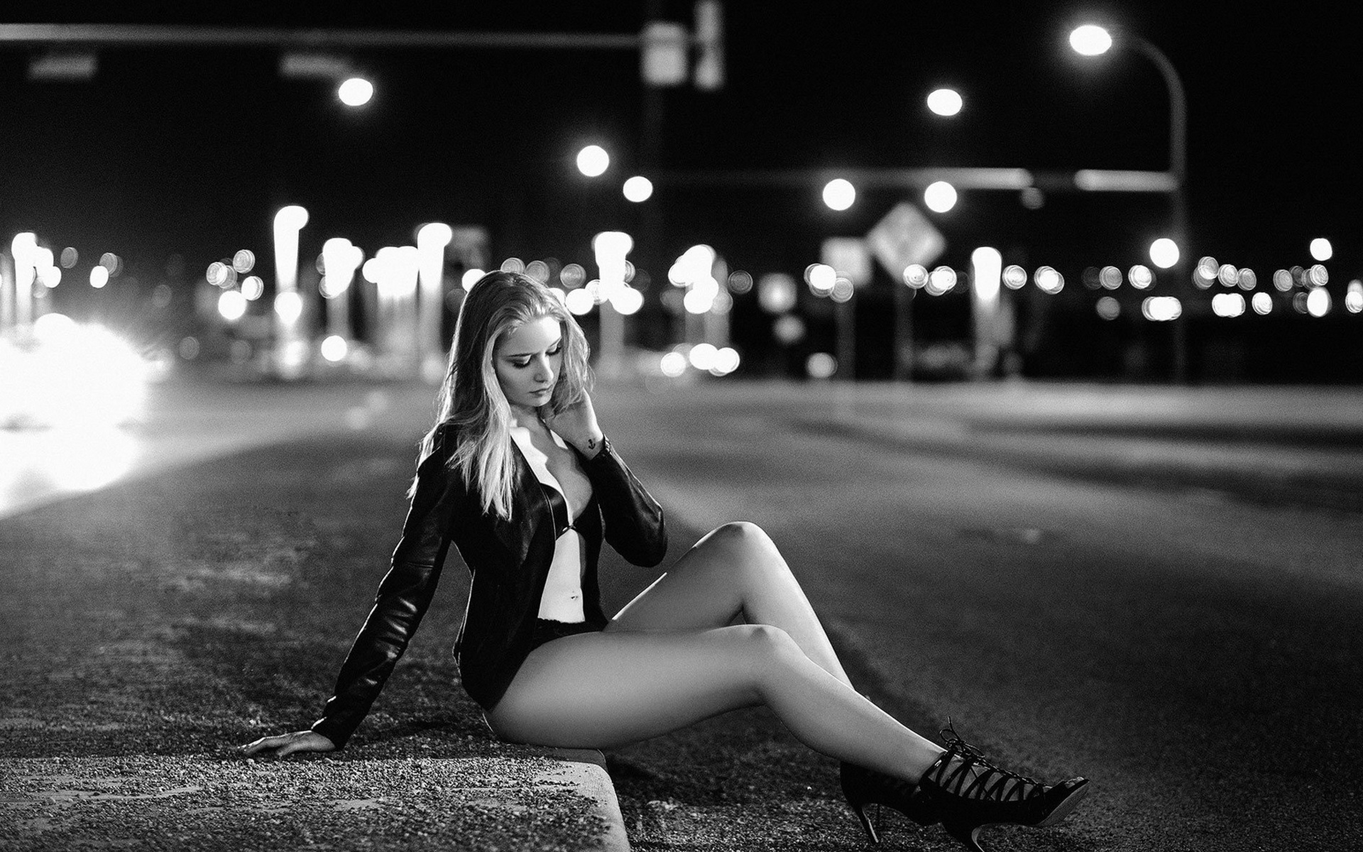 , , , , , , , enrica, girl, model, blonde, street, night, night, lighting, enrica