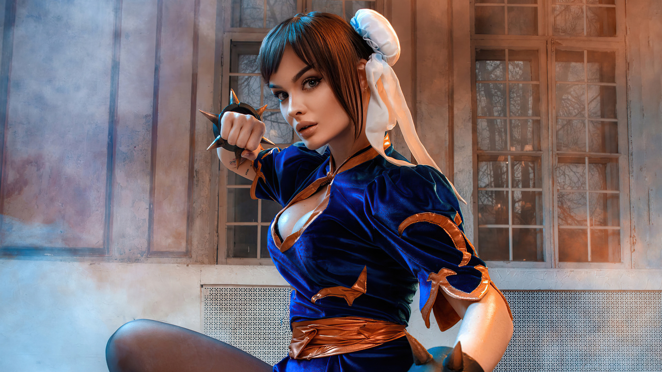 Картинки chun li, from the, street fighter, cosplay - обои 1366x768,  картинка №461500