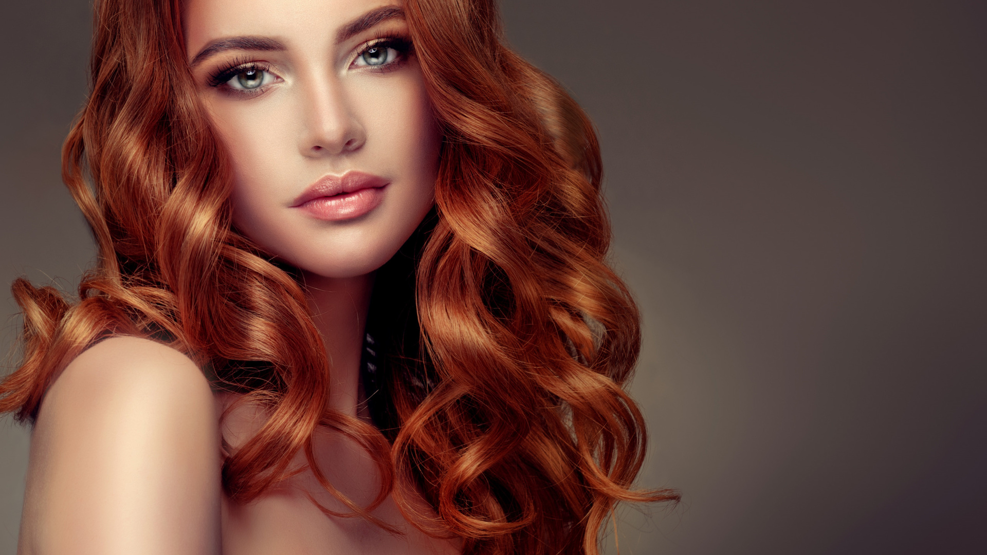 hair, portrait, makeup, hairstyle, red, beautiful, hair, curly