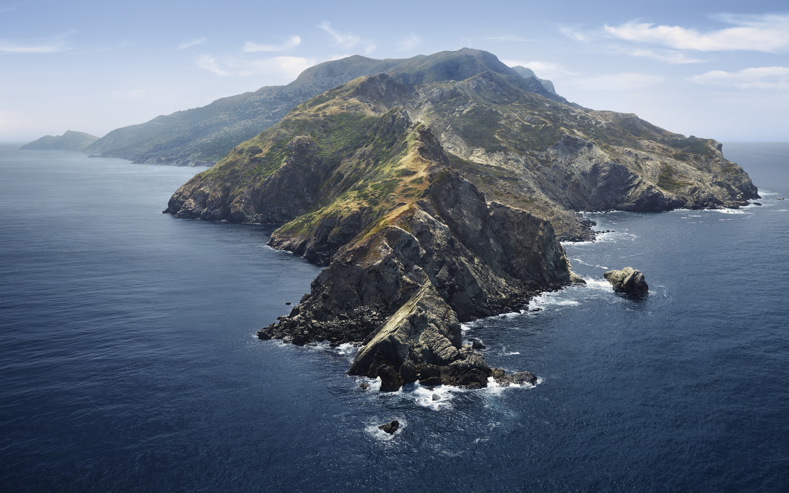 macos, catalina, mountains, island, morning