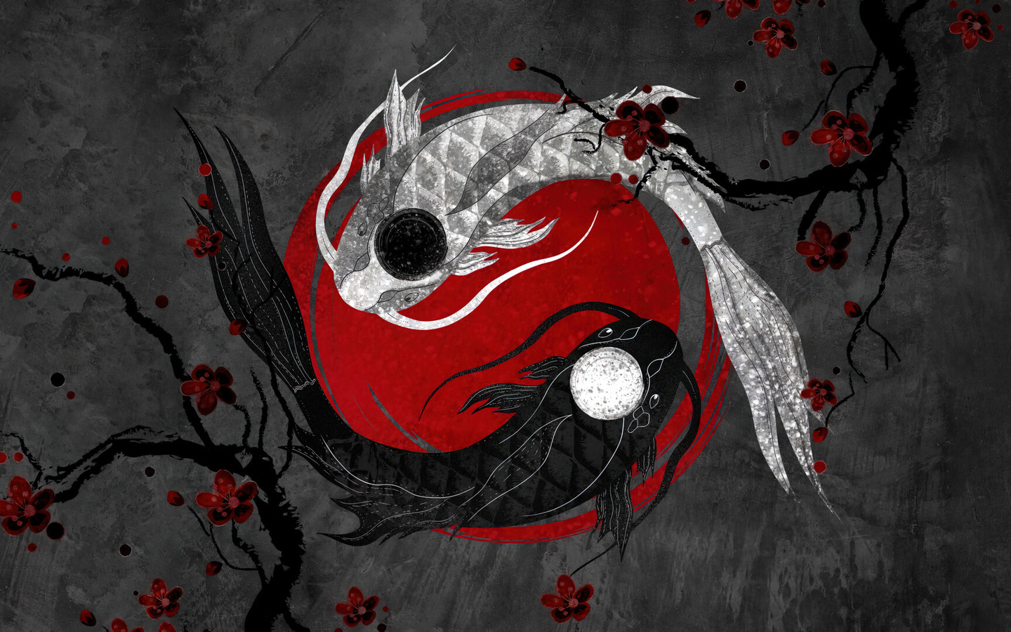 yin yang, fish,  