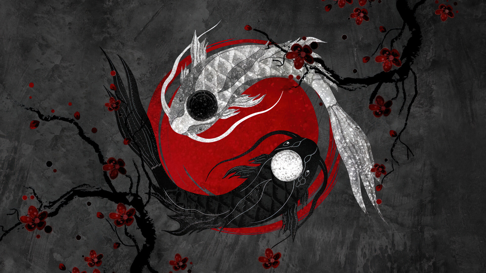 yin yang, fish,  