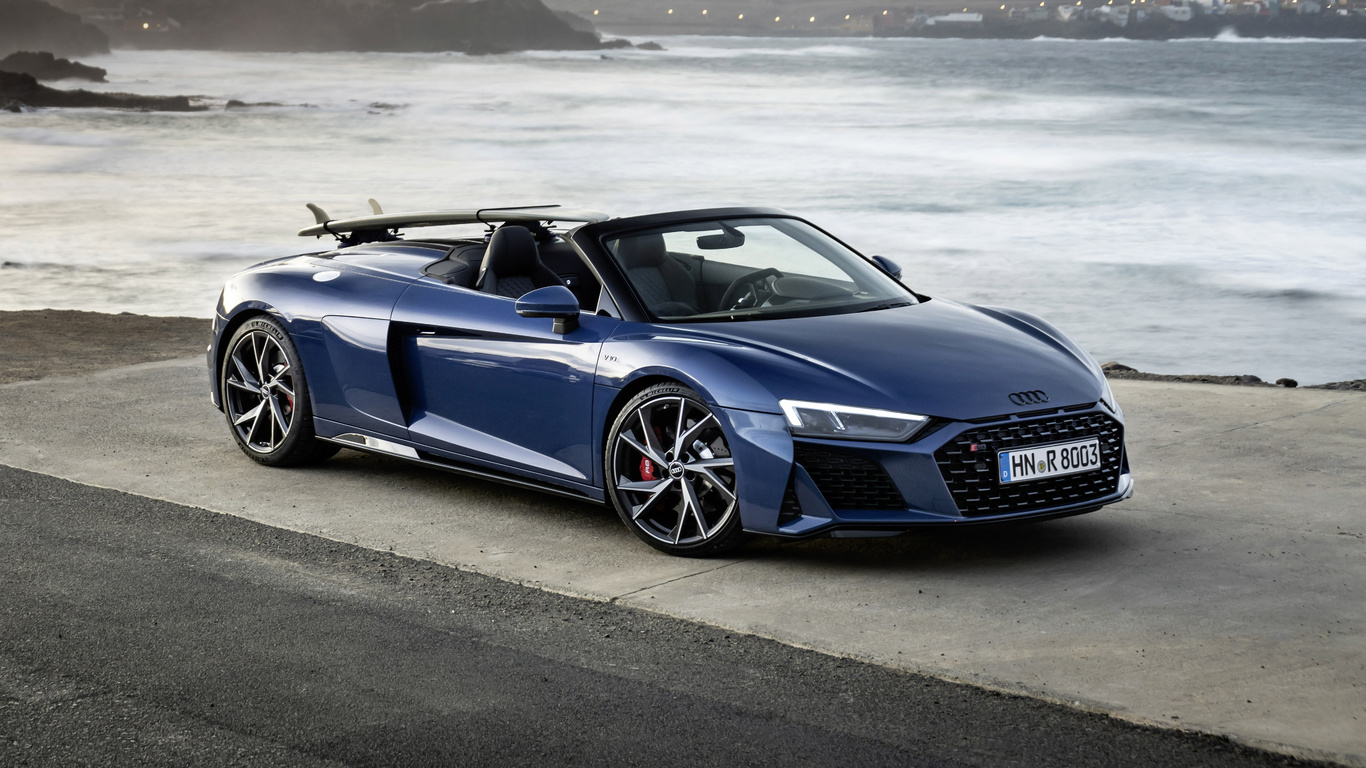 audi, r8, spyder, v10, performance, rwd