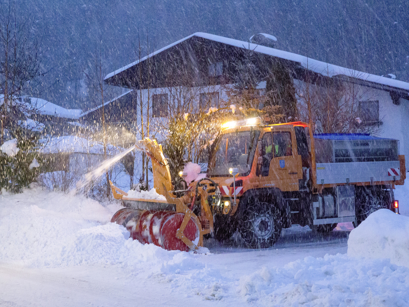 mercedes-benz unimog u 430, snow blower, leogang, austria, , , ,   