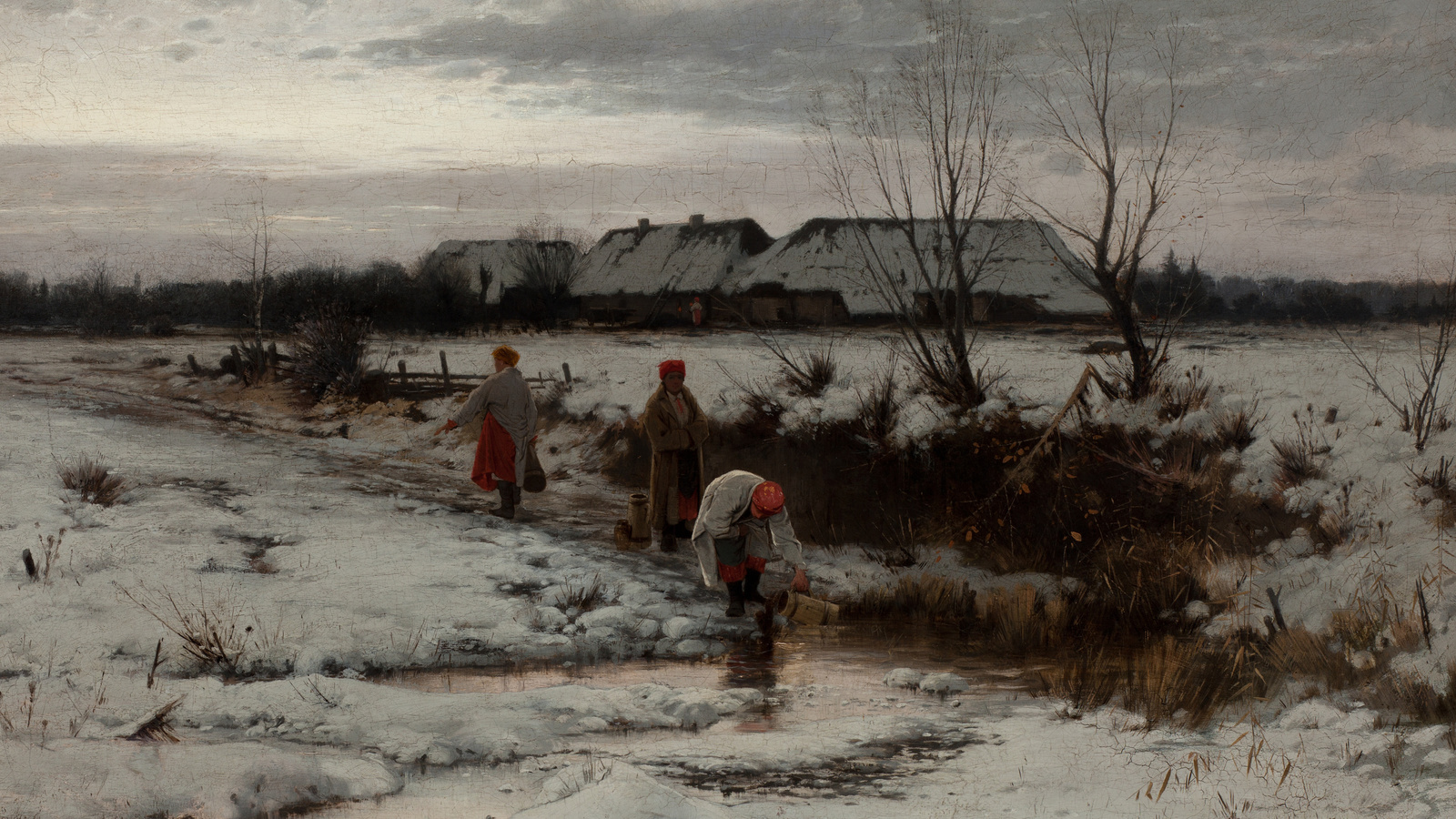 roman kochanowski,  , 1886, winter landscape,  , national museum krakow