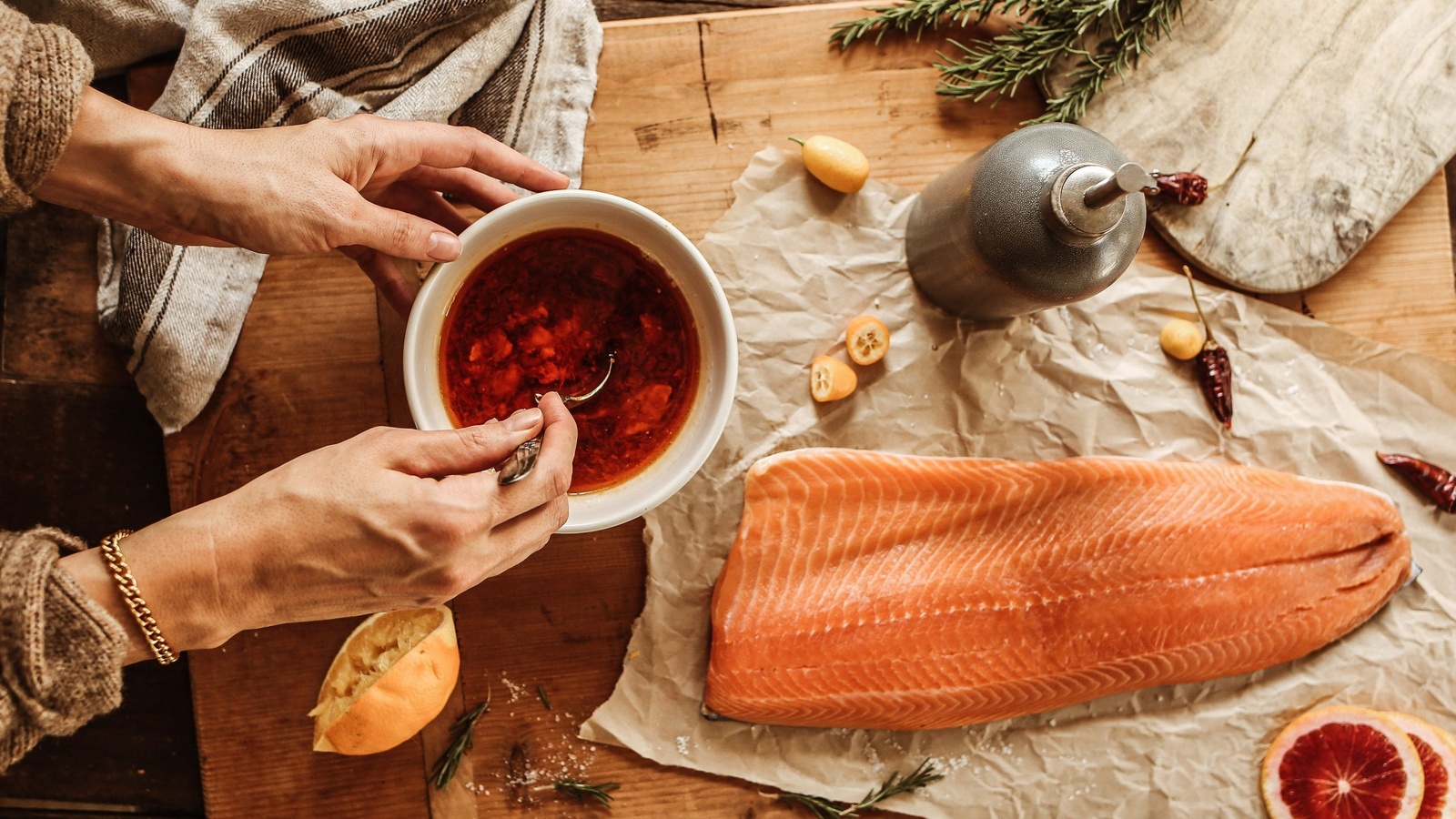 roasted salmon,  , fresh cranberries,  ,  , sea salt