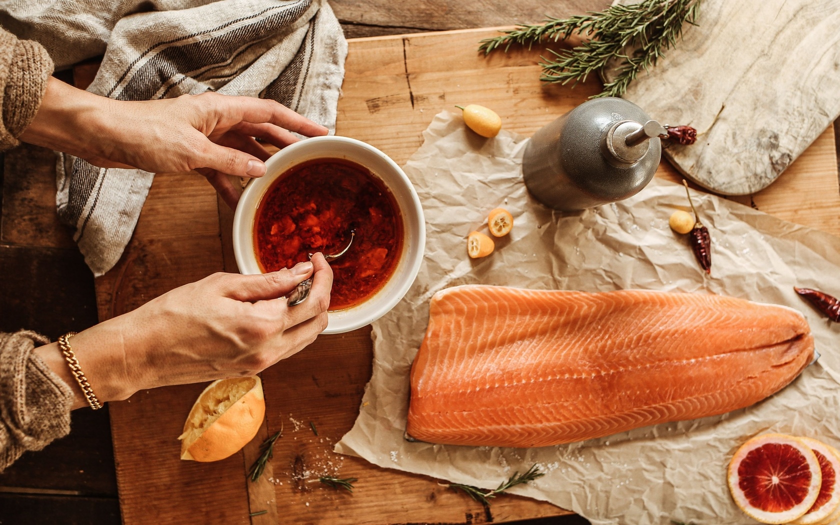 roasted salmon,  , fresh cranberries,  ,  , sea salt