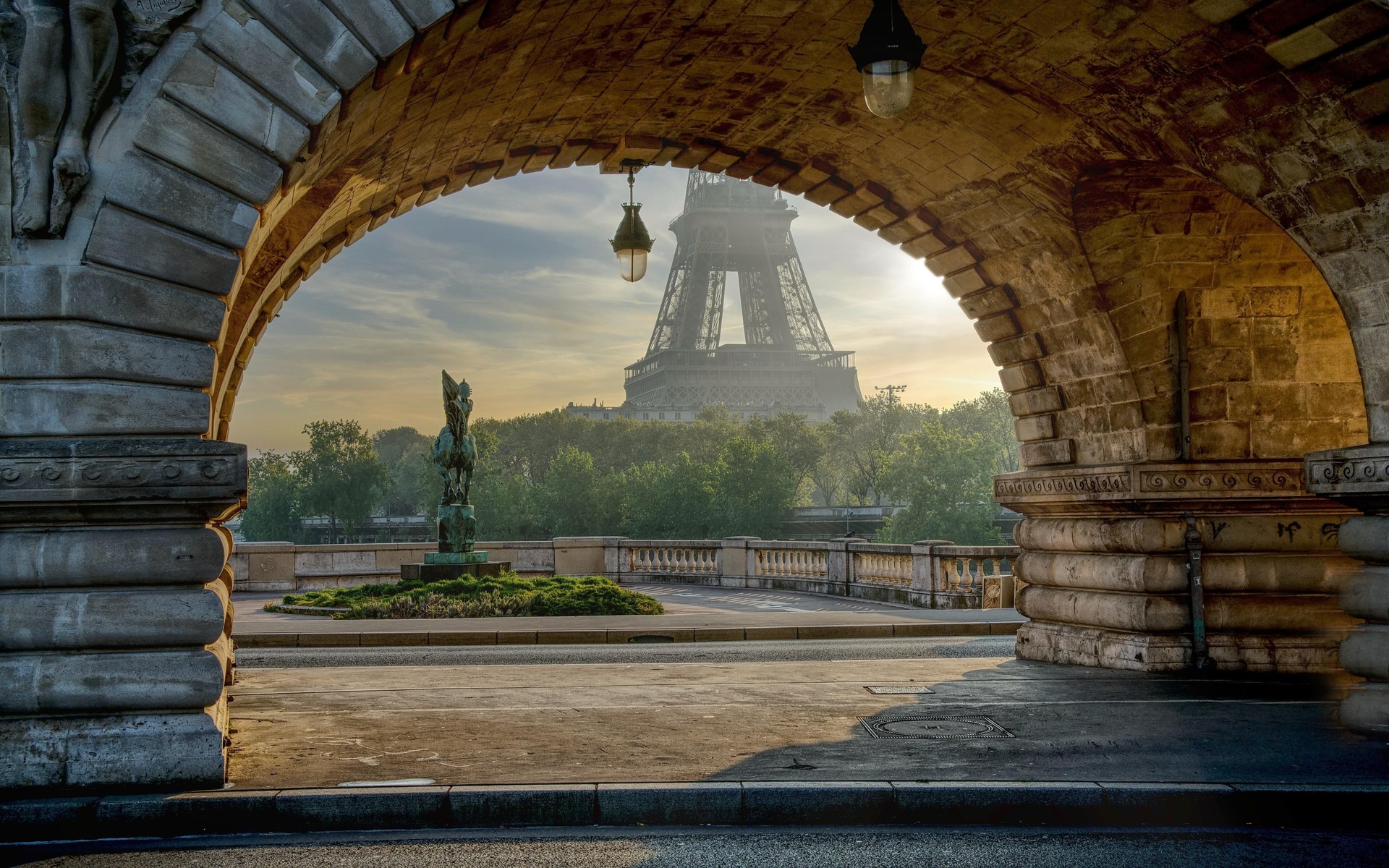 paris, france, arch, eiffel tower