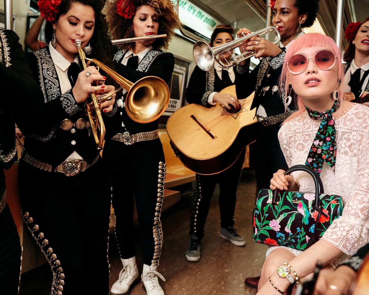 women mariachi group, mexican music, kate spade new york summer 2017 ad campaign, fernanda ly