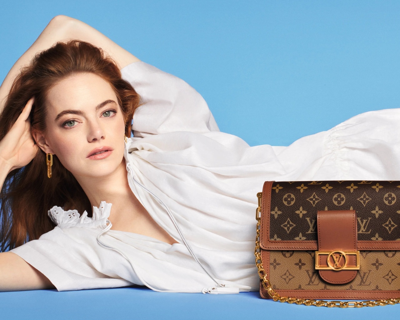 louis vuitton, dauphine bags spring summer 2022 campaign, emma stone