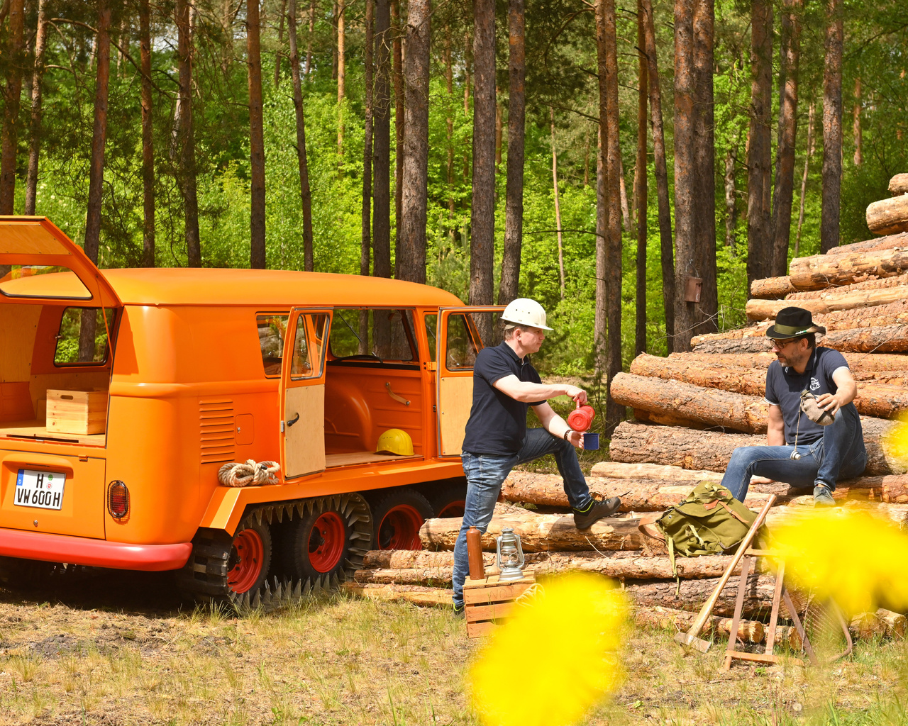 vw bus, half tracks, off all terrain monster, volkswagen type 2 t1, austria