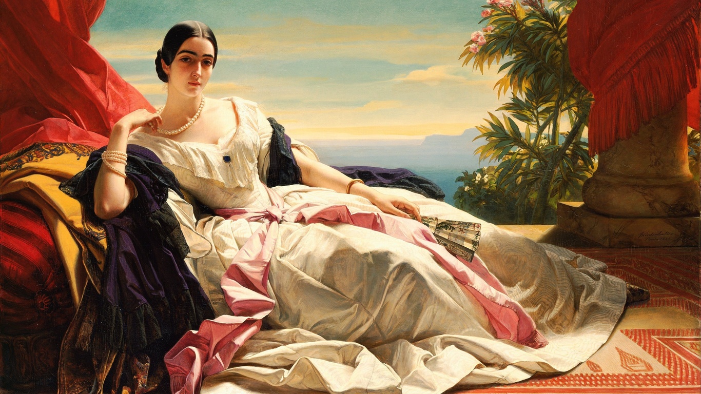 portrait of leonilla, princess of sayn wittgenstein sayn, 1843, franz xaver winterhalter, german