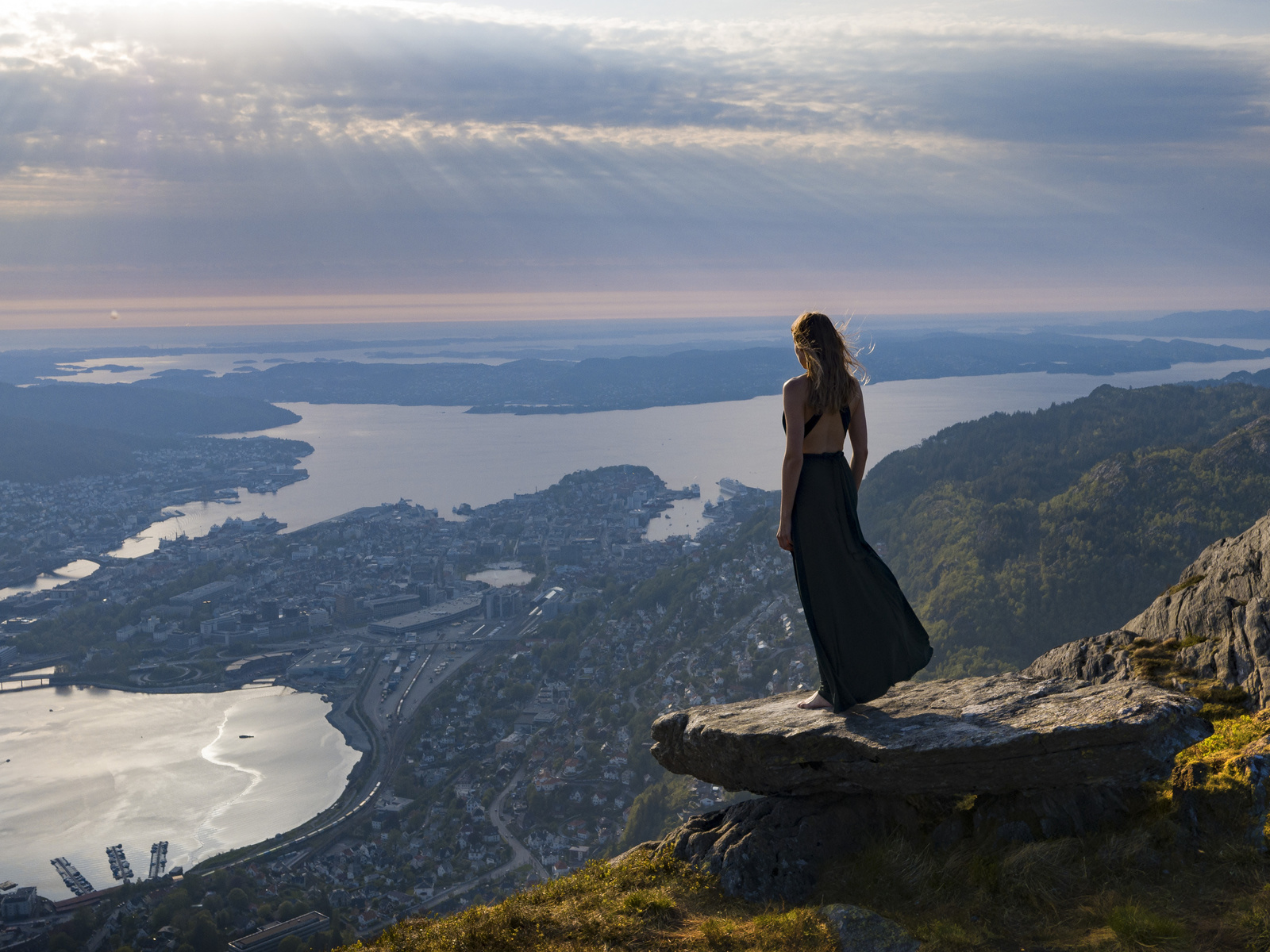 view from mount ulriken, bergen, norway