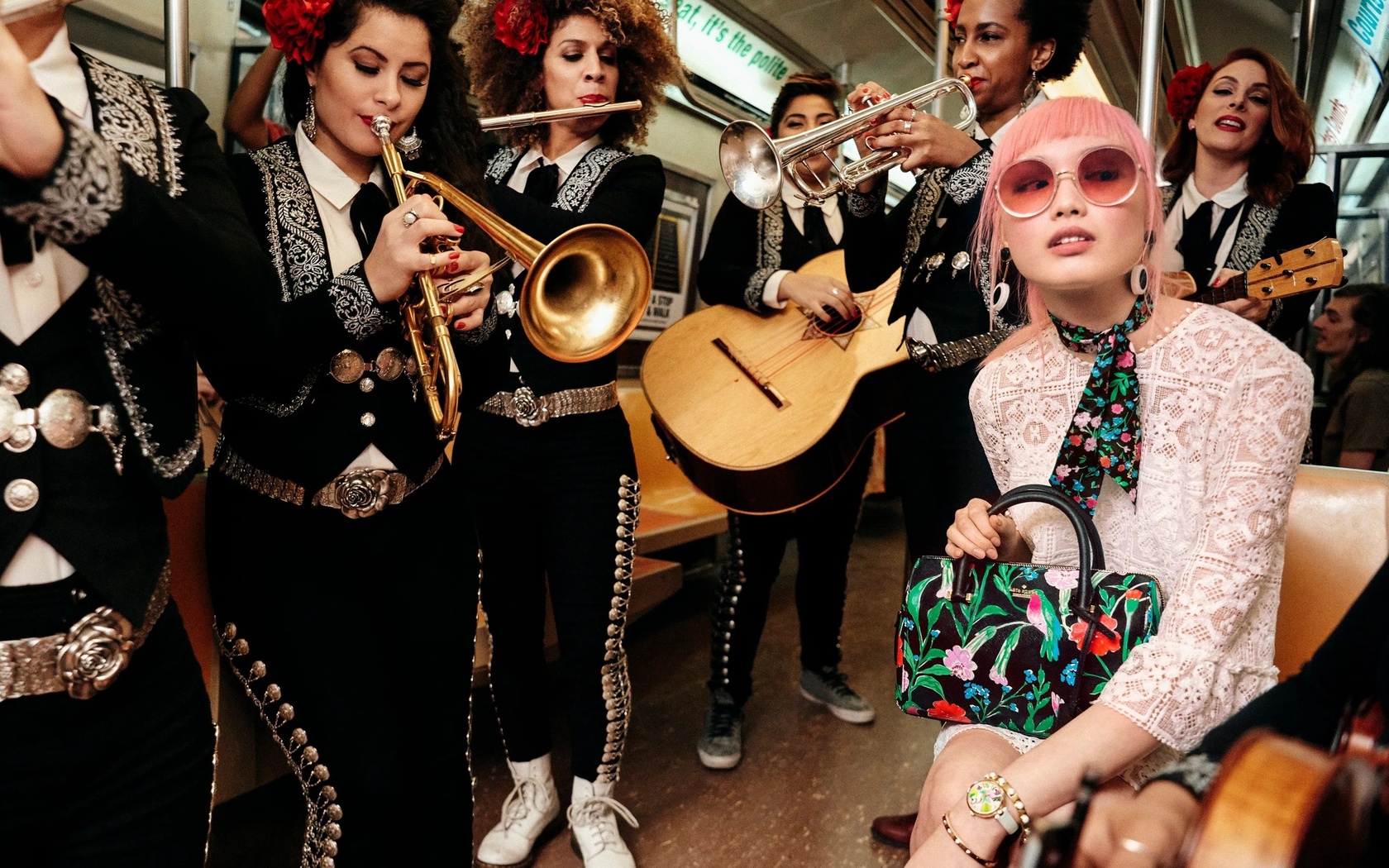 women mariachi group, mexican music, kate spade new york summer 2017 ad campaign, fernanda ly